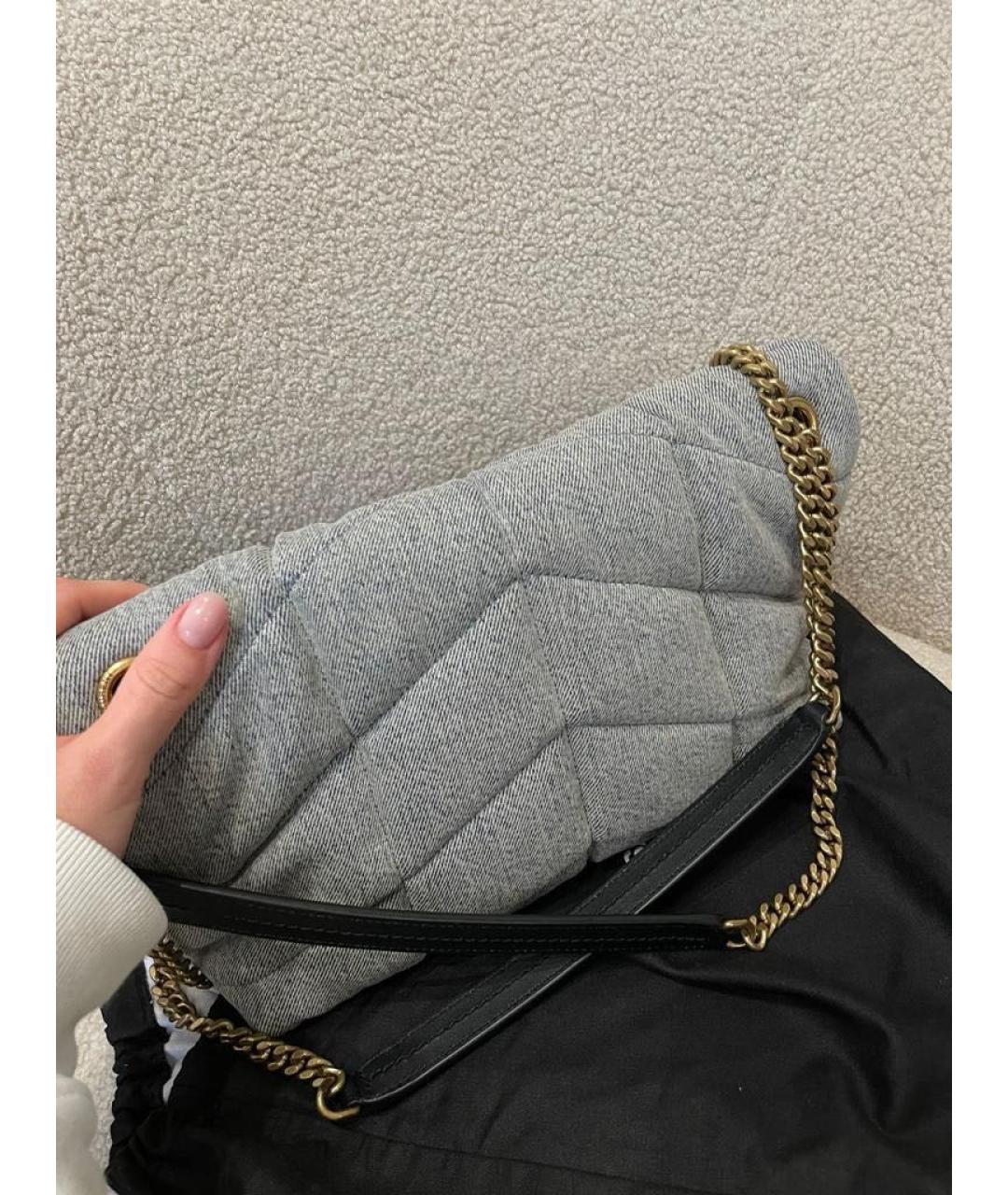 SAINT LAURENT Серая сумка с короткими ручками, фото 4