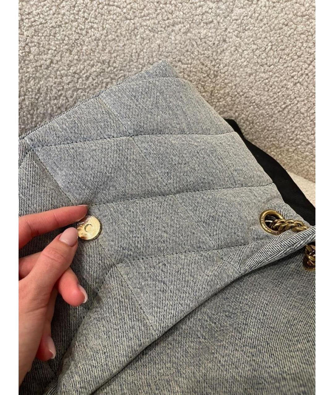 SAINT LAURENT Серая сумка с короткими ручками, фото 6