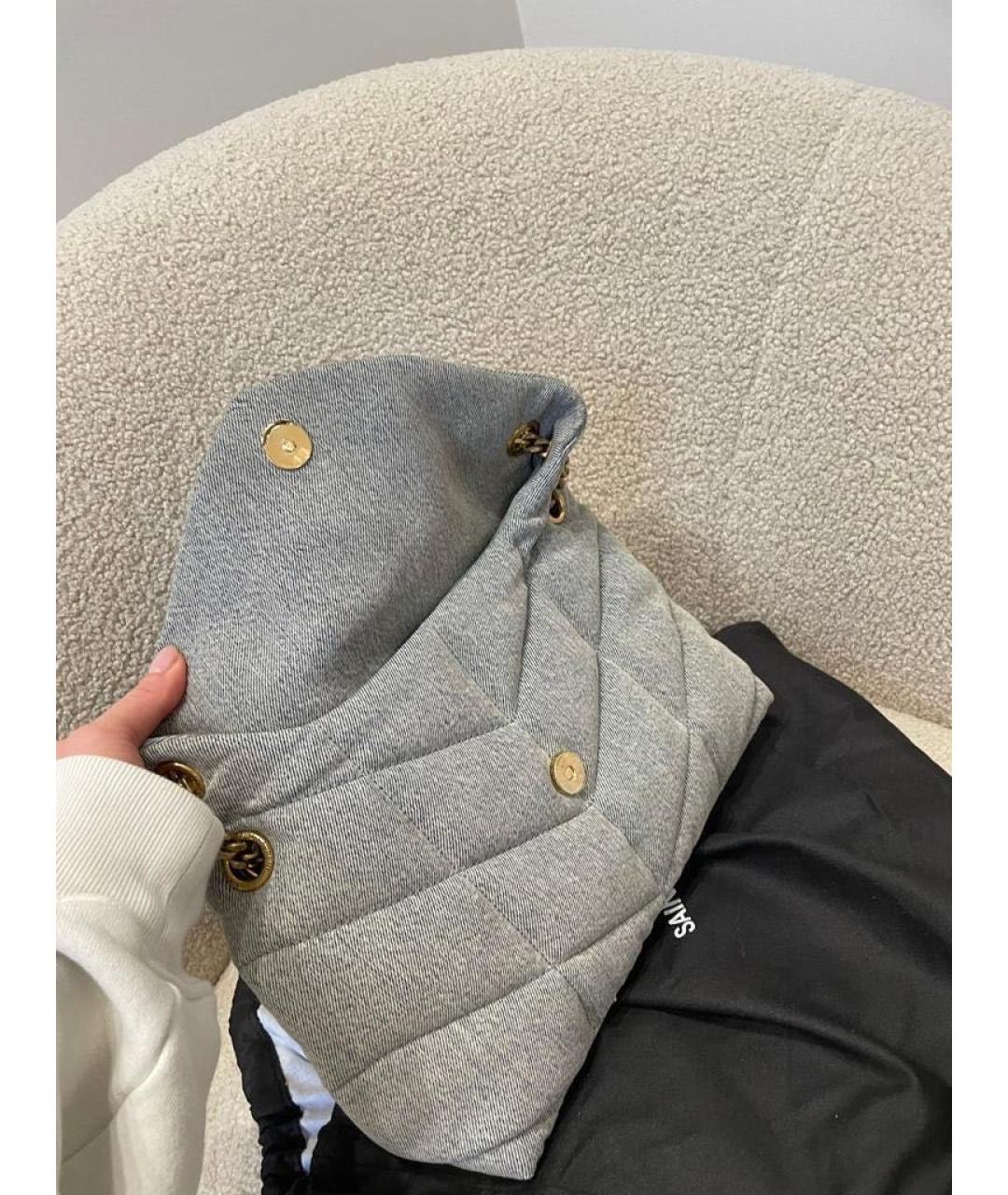 SAINT LAURENT Серая сумка с короткими ручками, фото 3