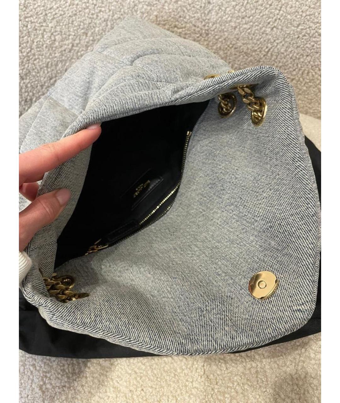SAINT LAURENT Серая сумка с короткими ручками, фото 5