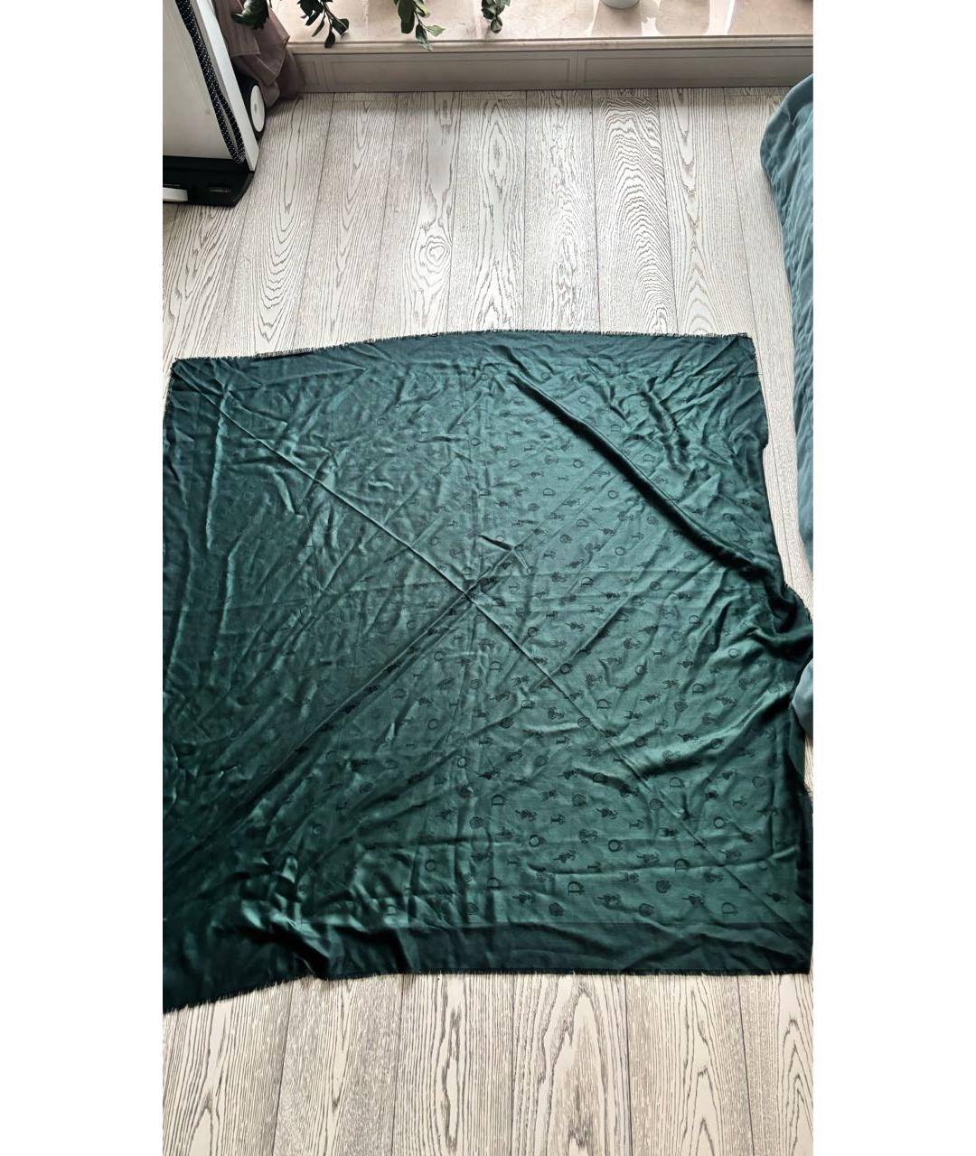 CHRISTIAN DIOR Зеленый шерстяной платок, фото 6