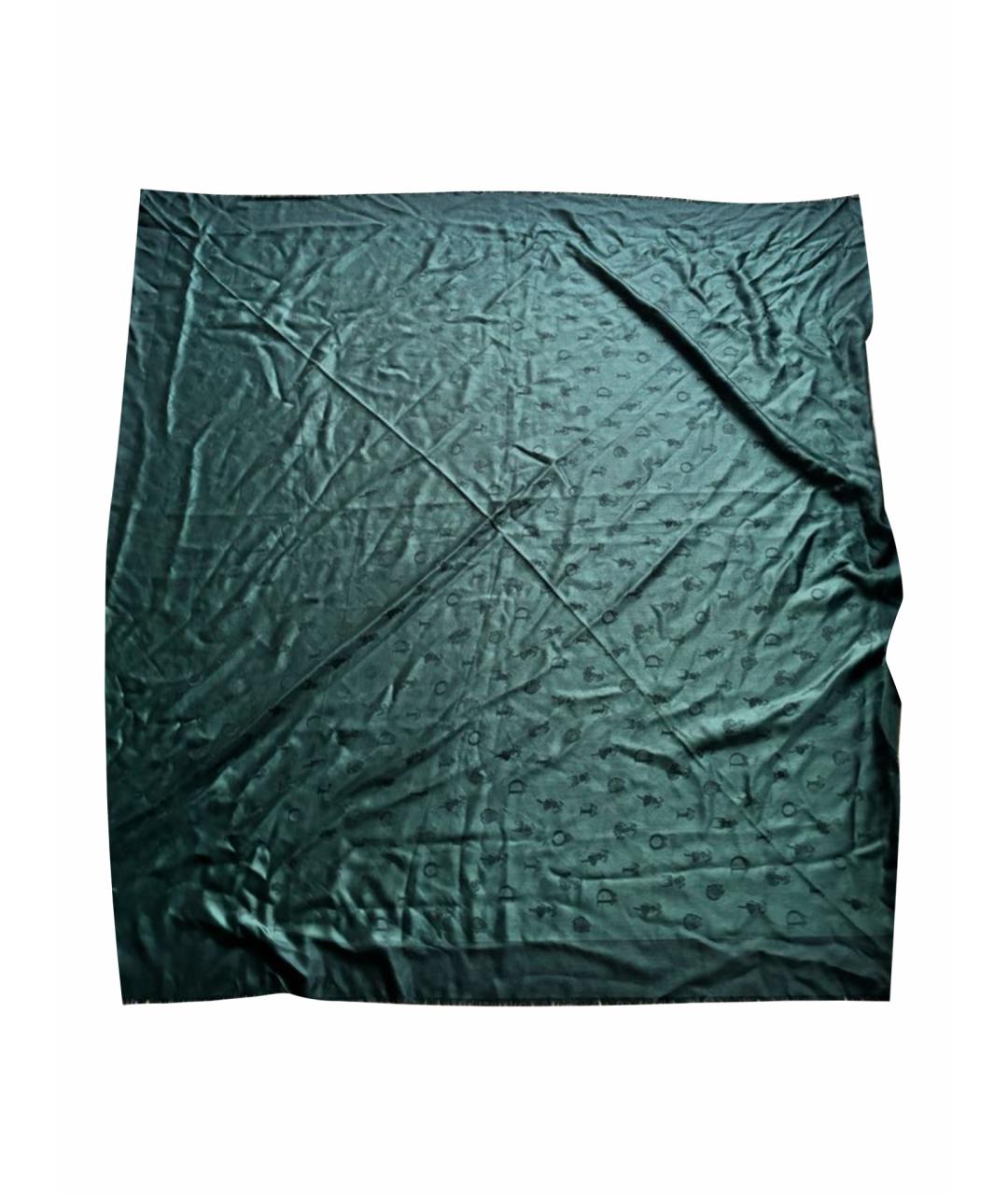 CHRISTIAN DIOR Зеленый шерстяной платок, фото 1