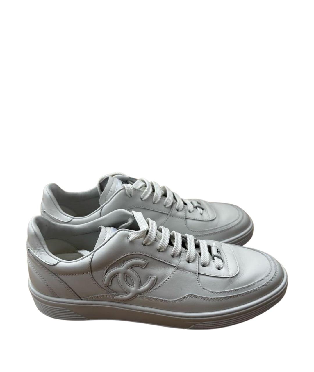 CHANEL Белые кожаные кеды, фото 2