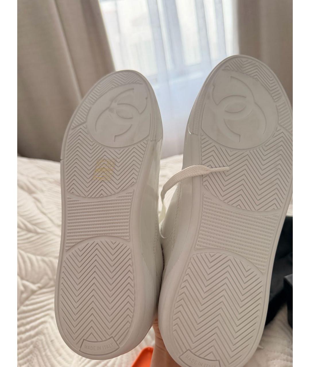 CHANEL Белые кожаные кеды, фото 8