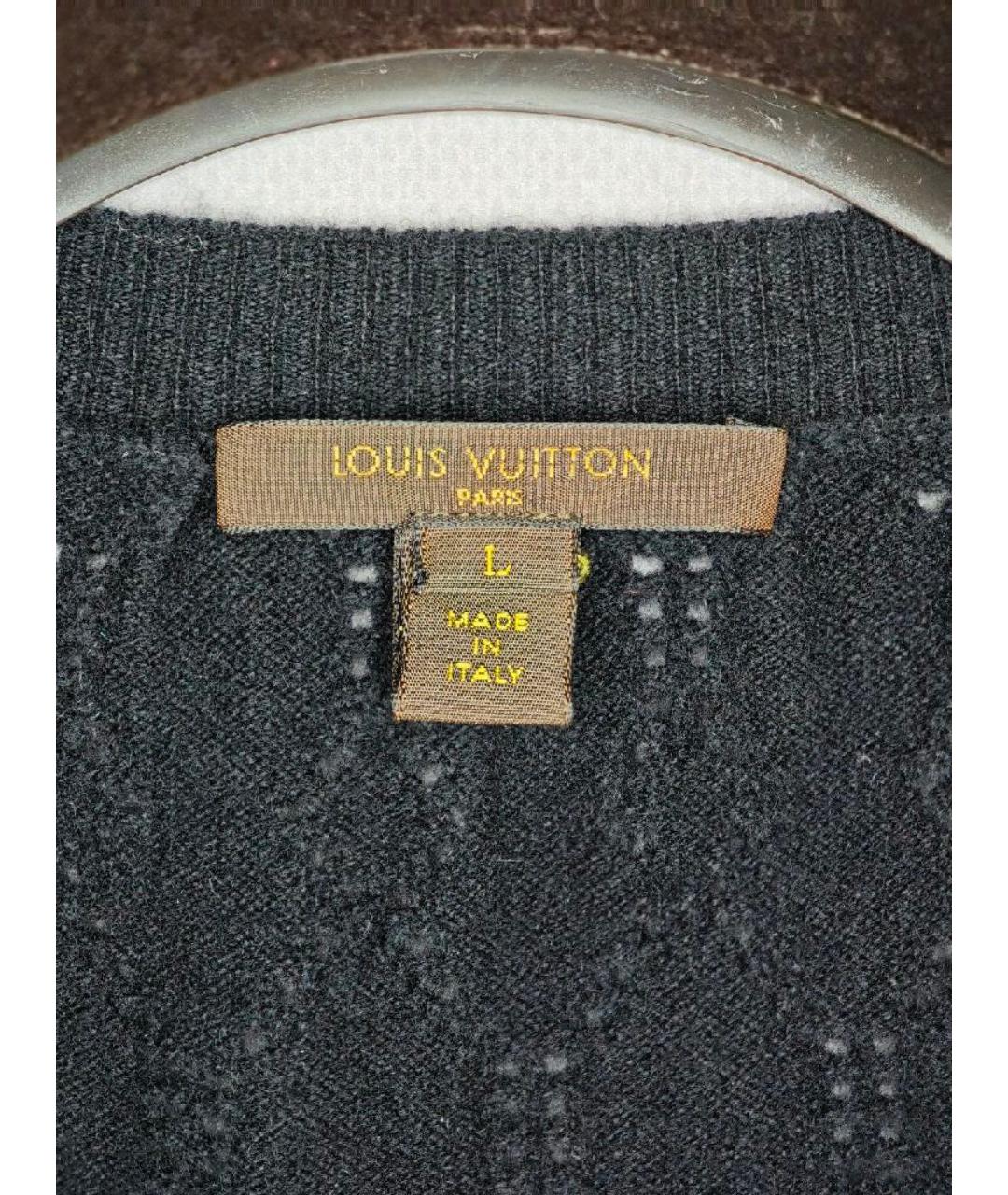 LOUIS VUITTON Черный шерстяной кардиган, фото 3
