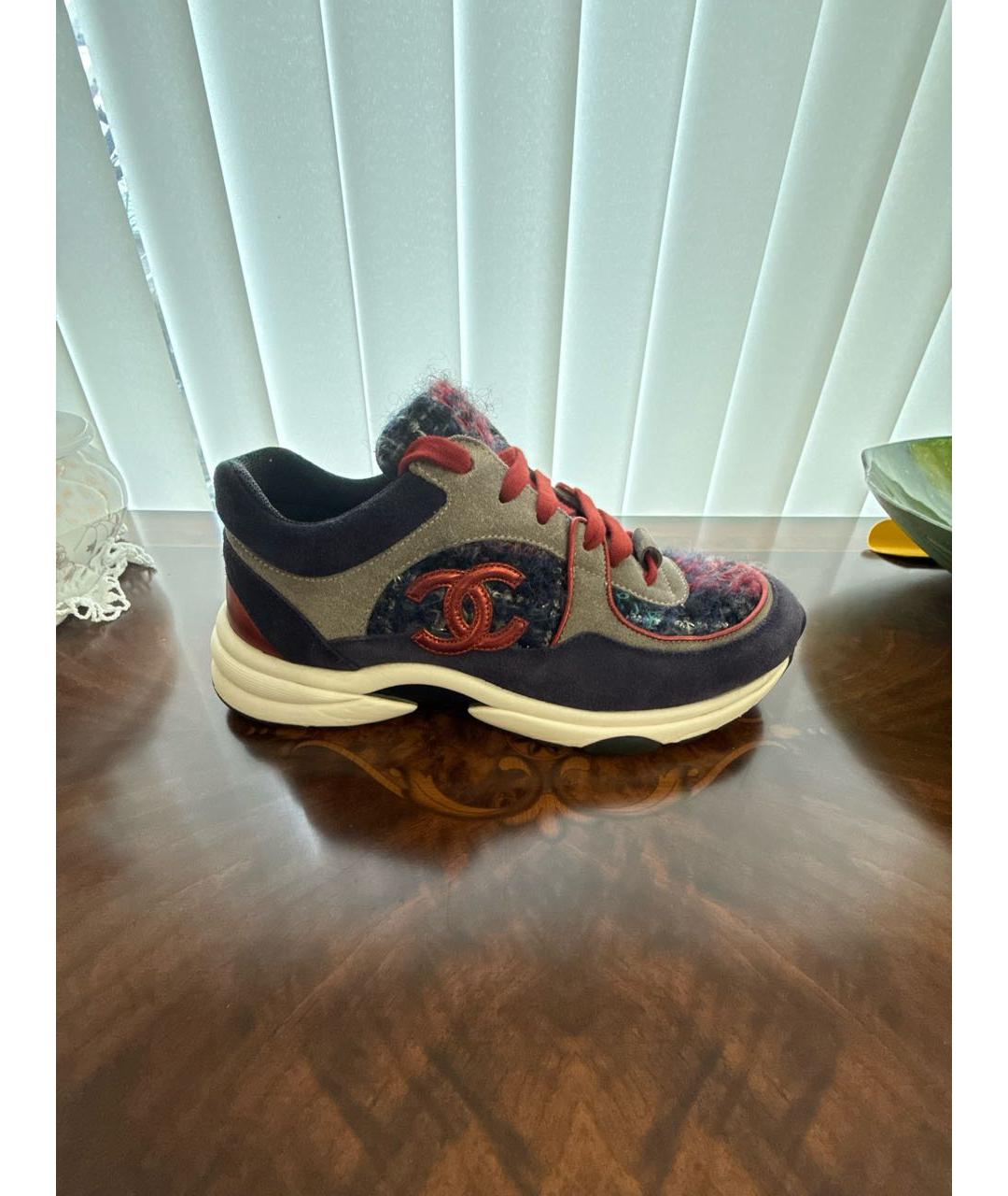 CHANEL Мульти текстильные кроссовки, фото 5