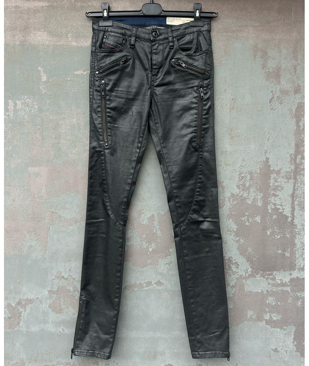 DIESEL Черные хлопковые брюки узкие, фото 9