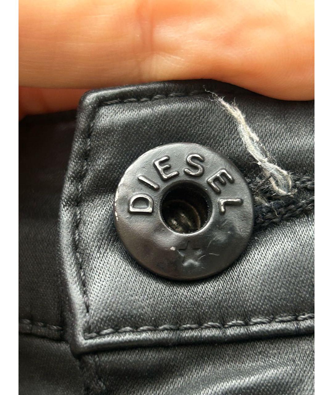 DIESEL Черные хлопковые брюки узкие, фото 4