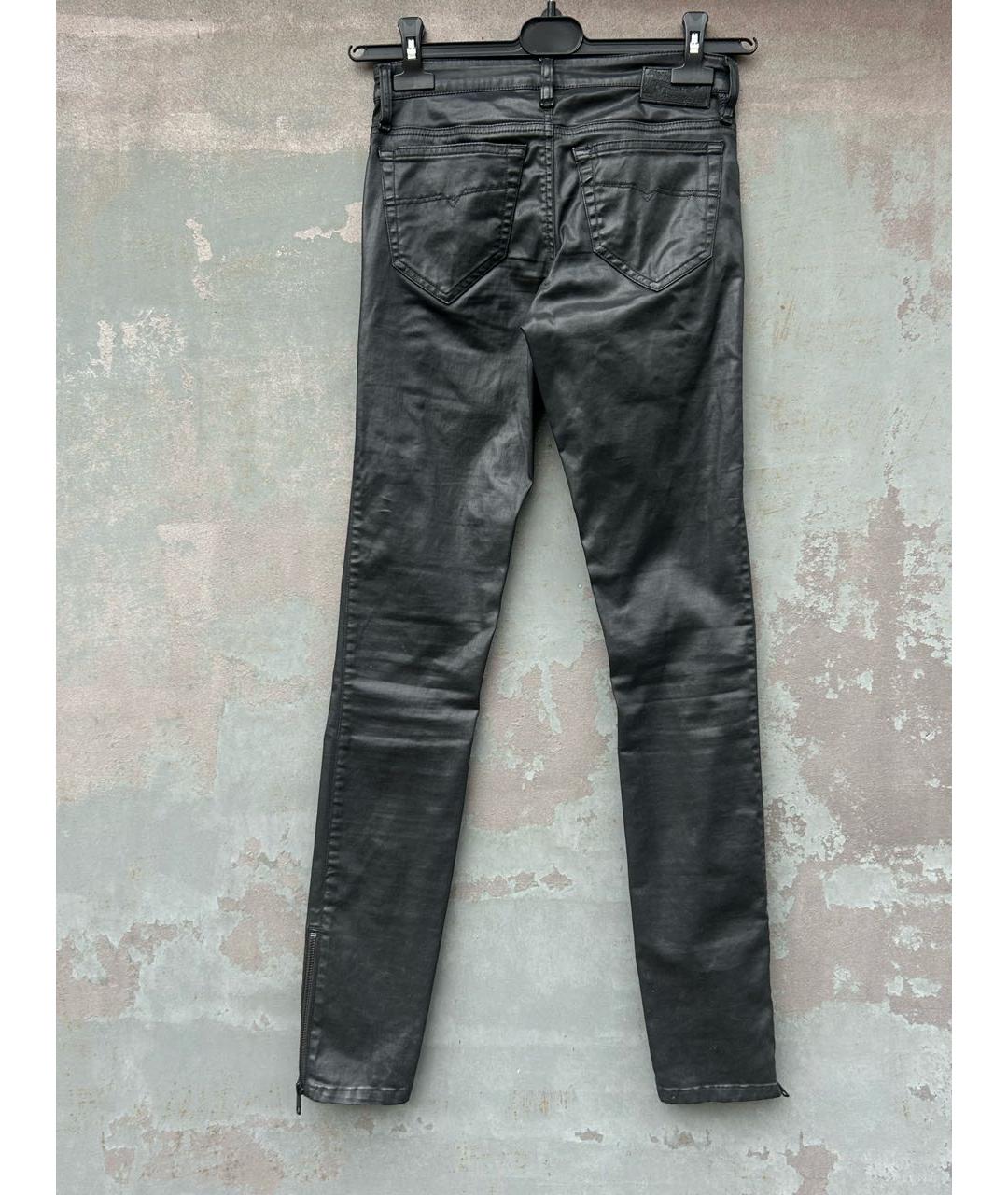 DIESEL Черные хлопковые брюки узкие, фото 2