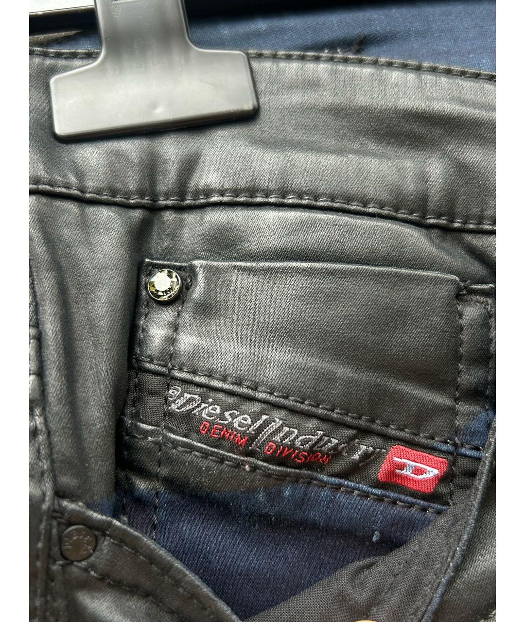 DIESEL Черные хлопковые брюки узкие, фото 5