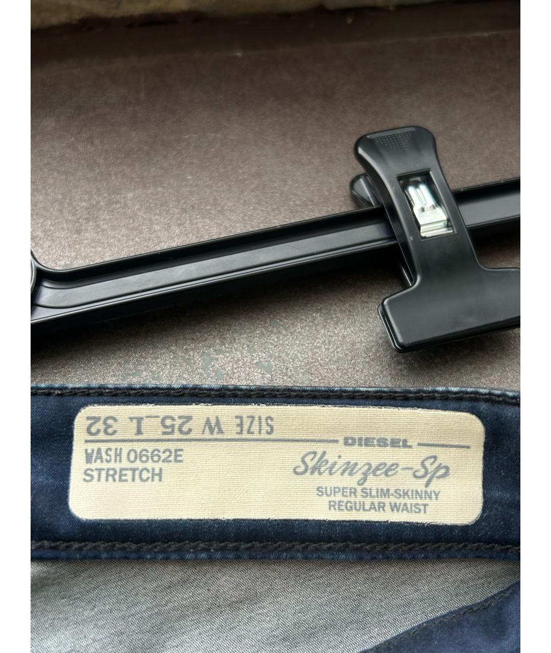 DIESEL Черные хлопковые брюки узкие, фото 3