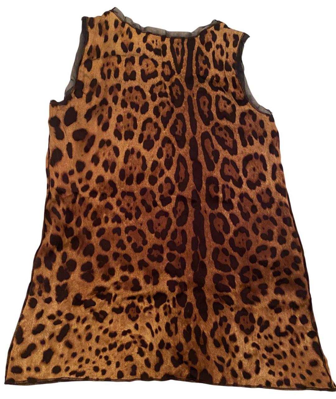 DOLCE&GABBANA Коричневая шелковая майка, фото 4