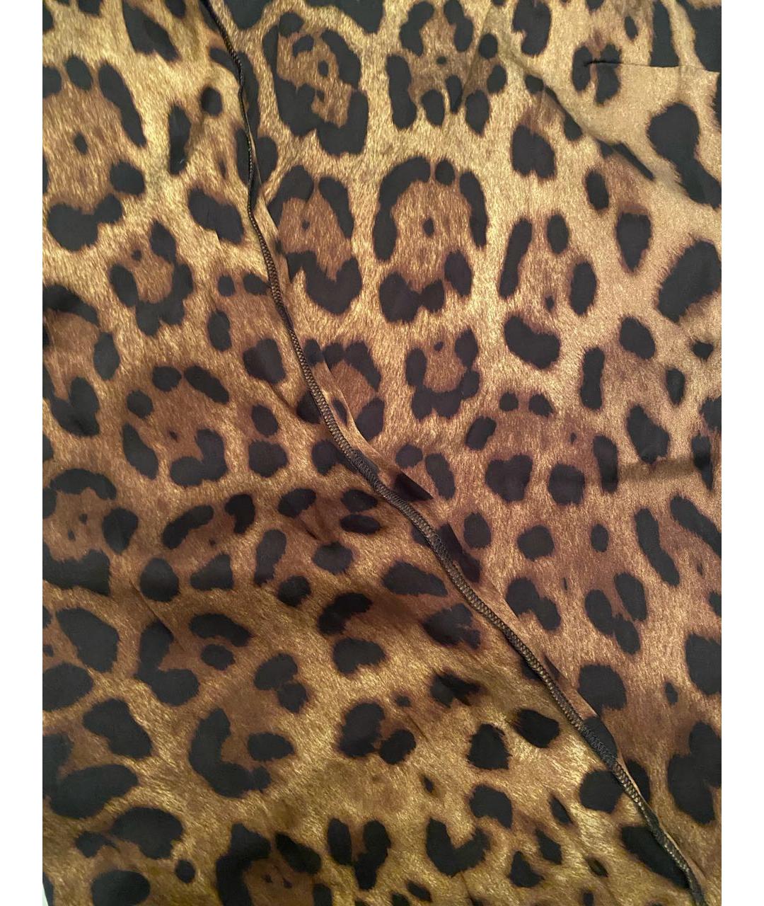 DOLCE&GABBANA Коричневая шелковая майка, фото 3