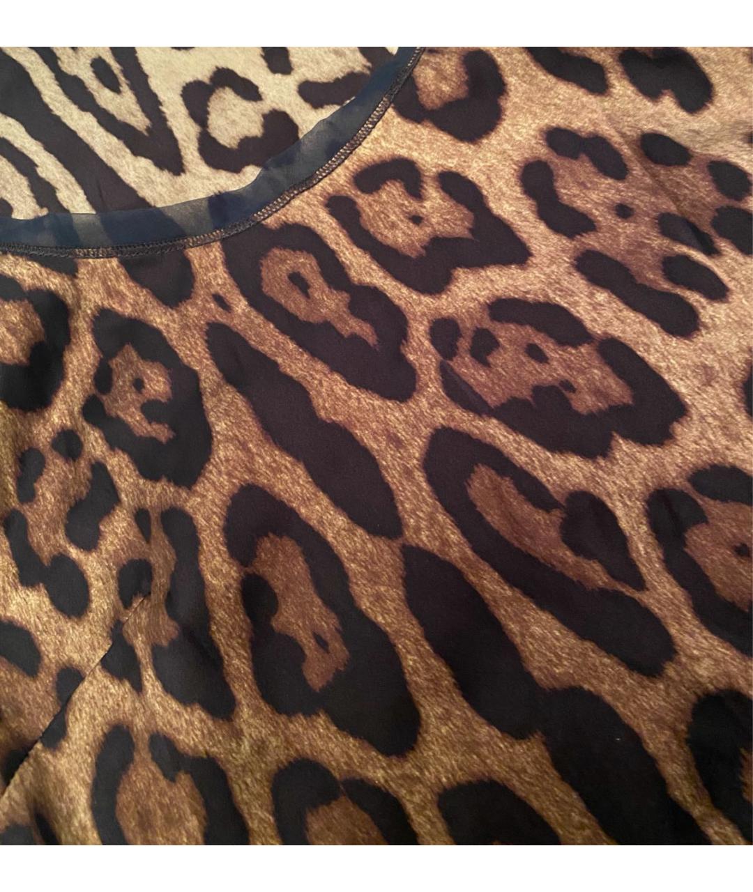 DOLCE&GABBANA Коричневая шелковая майка, фото 2