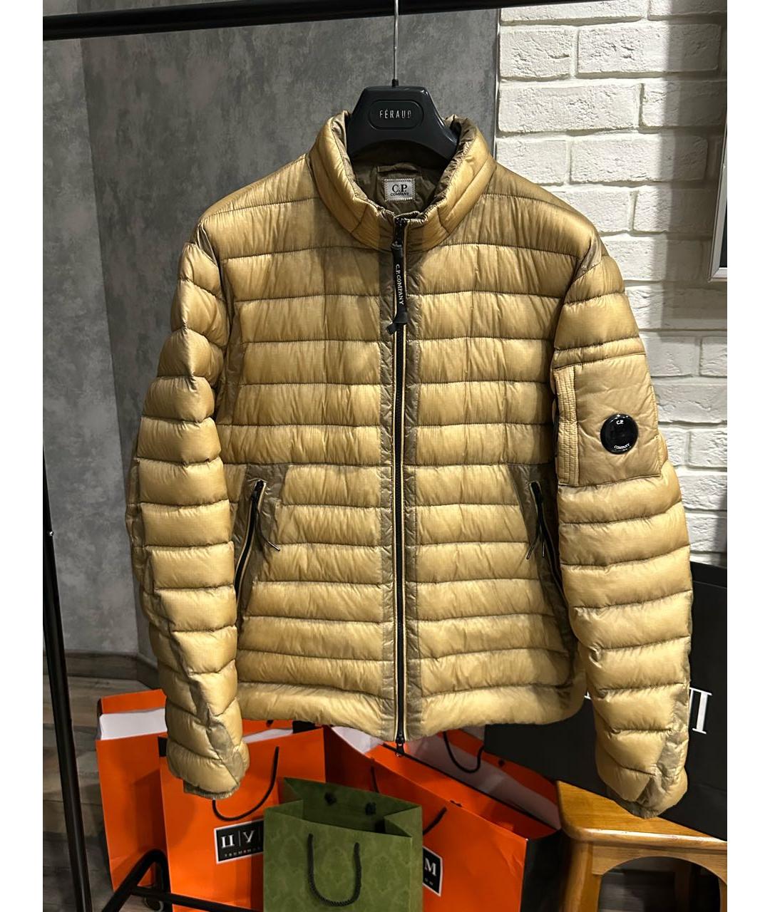 CP COMPANY Горчичный полиамидовый пуховик, фото 2