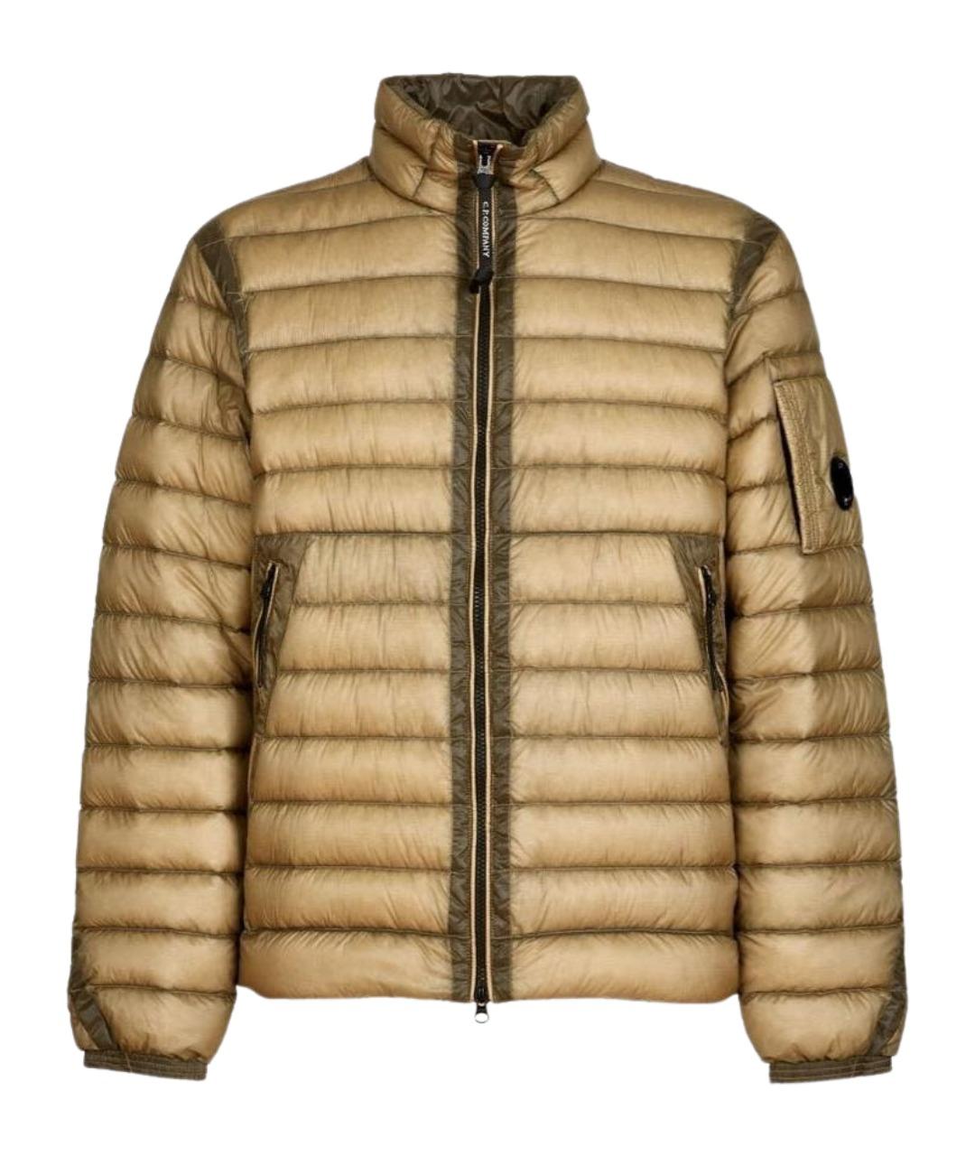 CP COMPANY Горчичный полиамидовый пуховик, фото 1
