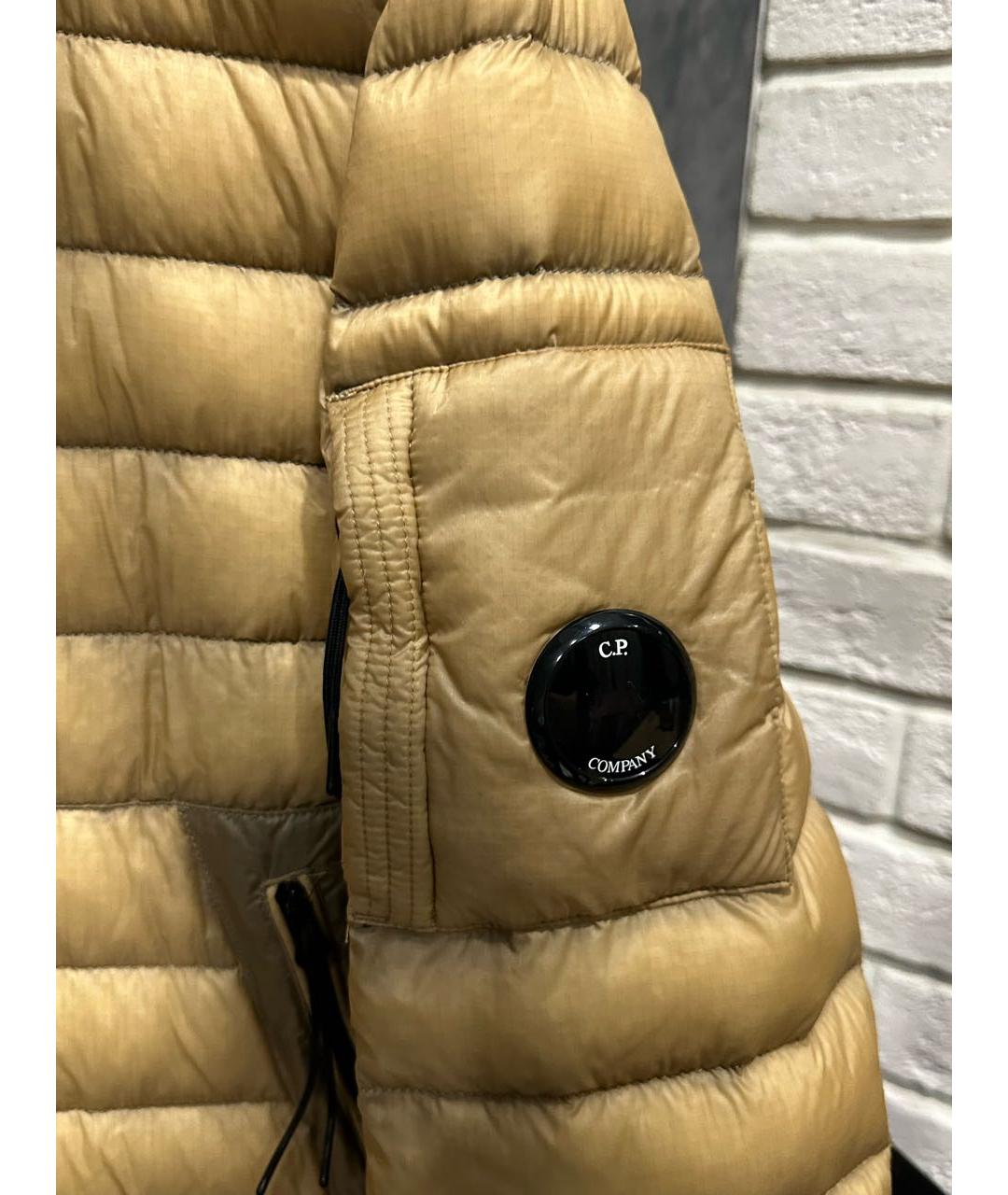 CP COMPANY Горчичный полиамидовый пуховик, фото 4
