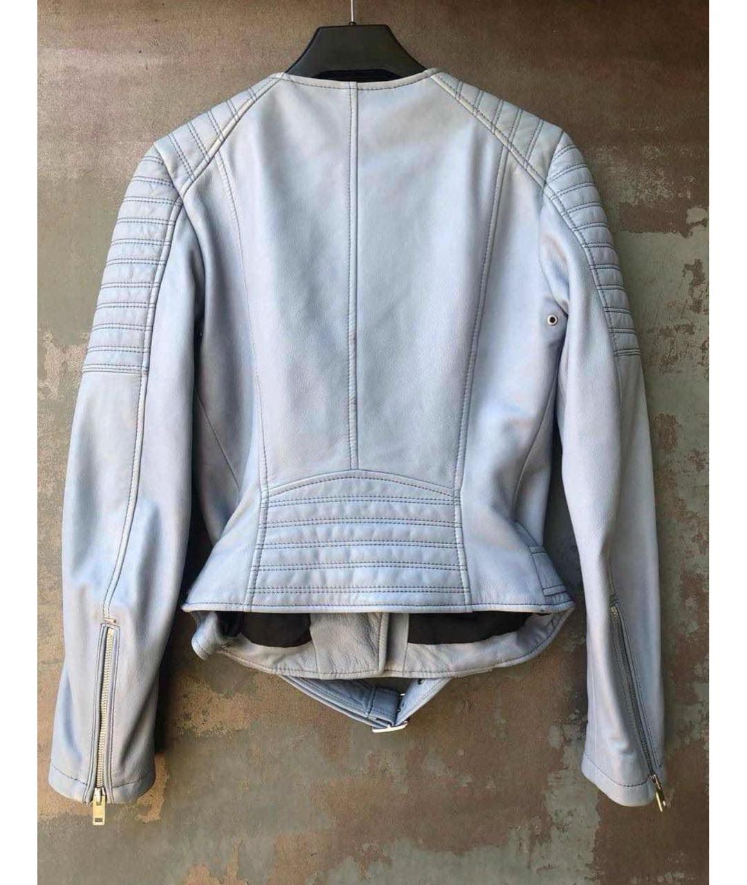 DIESEL Голубая кожаная куртка, фото 2
