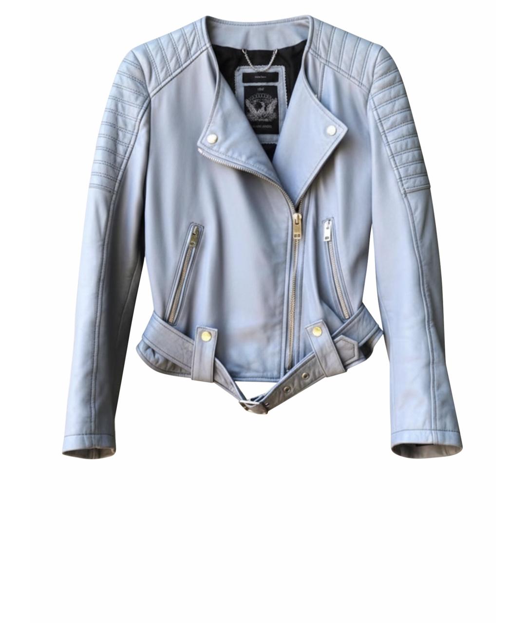 DIESEL Голубая кожаная куртка, фото 1