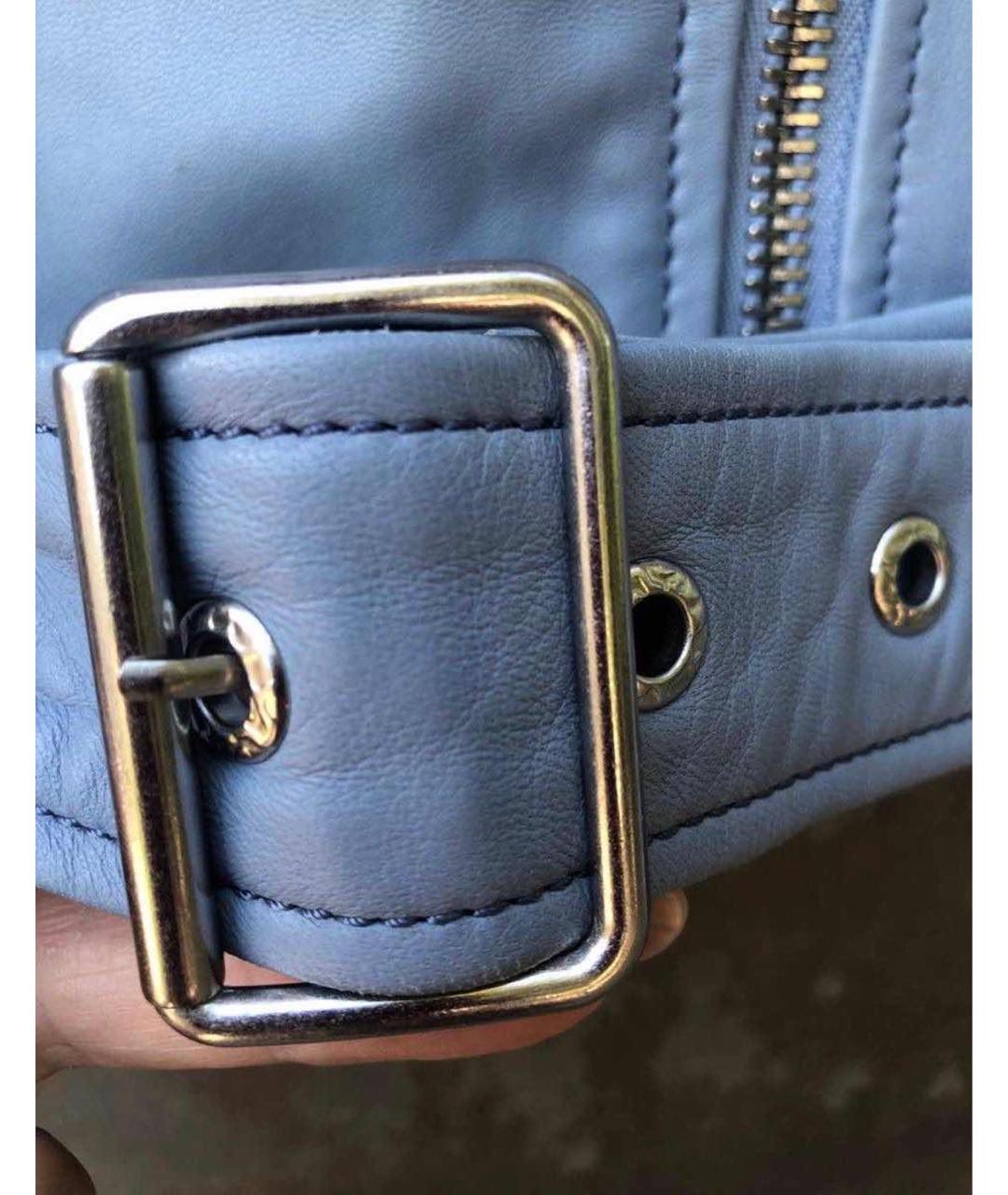 DIESEL Голубая кожаная куртка, фото 6