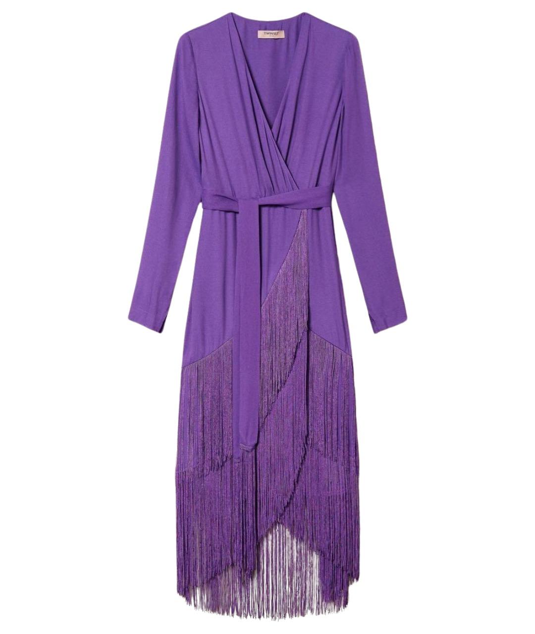TWIN-SET Фиолетовое вискозное вечернее платье, фото 1