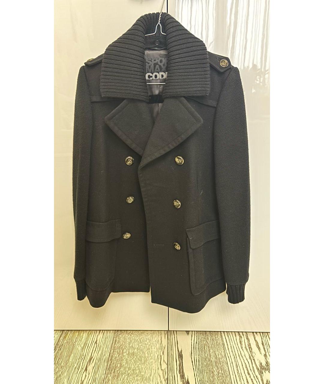 SPORT MAX CODE Черное шерстяное пальто, фото 9