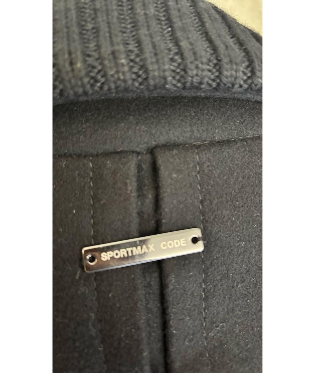 SPORT MAX CODE Черное шерстяное пальто, фото 3