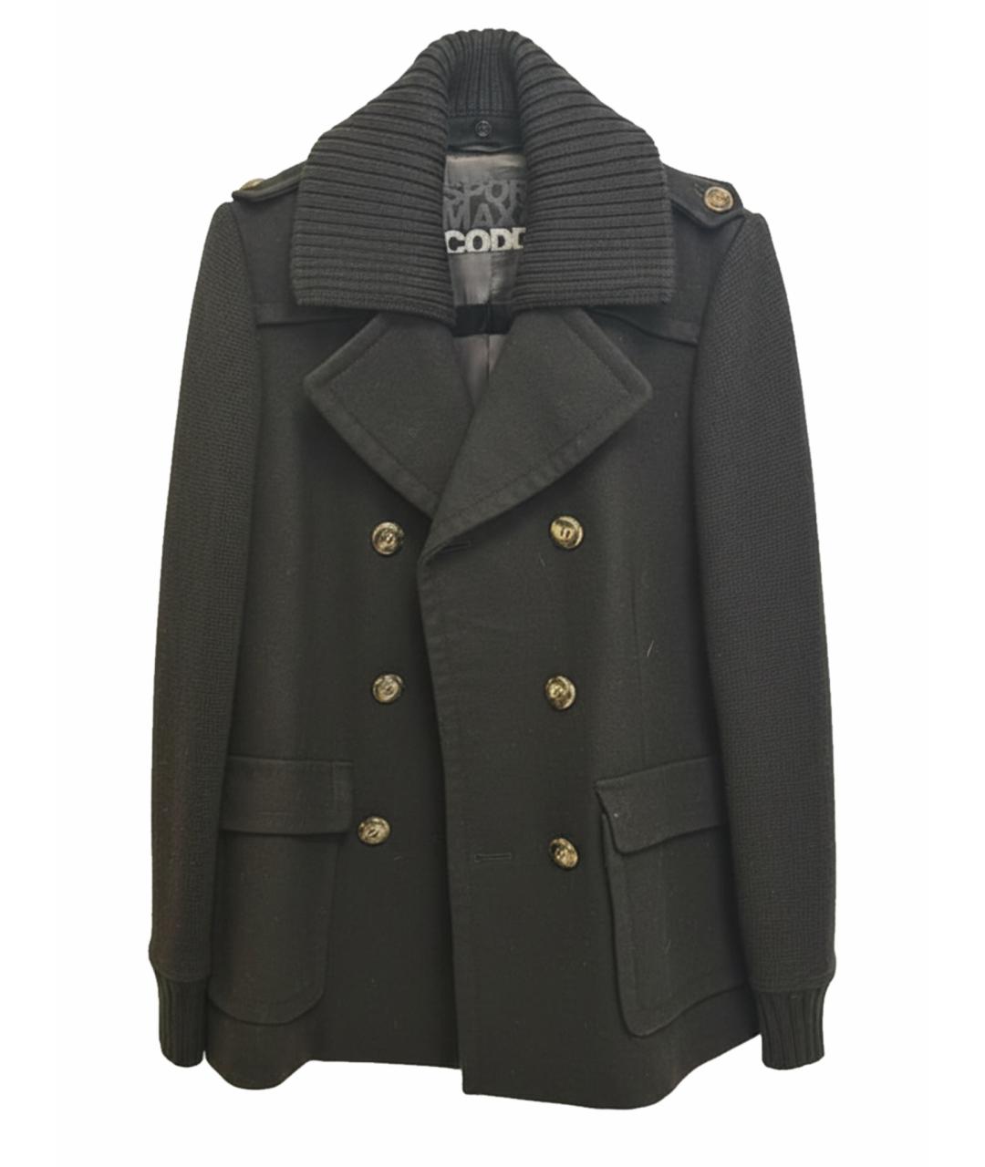 SPORT MAX CODE Черное шерстяное пальто, фото 1