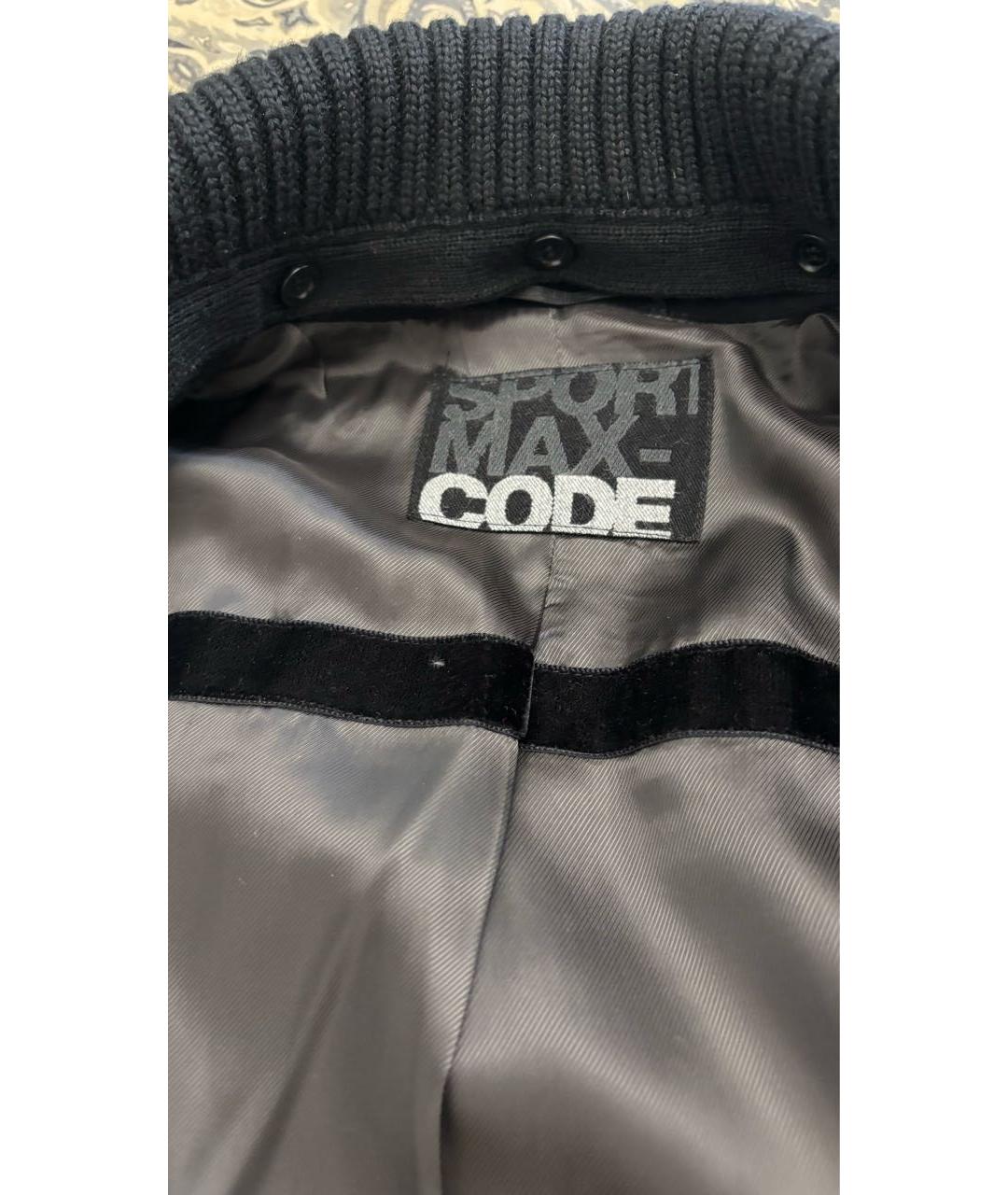 SPORT MAX CODE Черное шерстяное пальто, фото 4