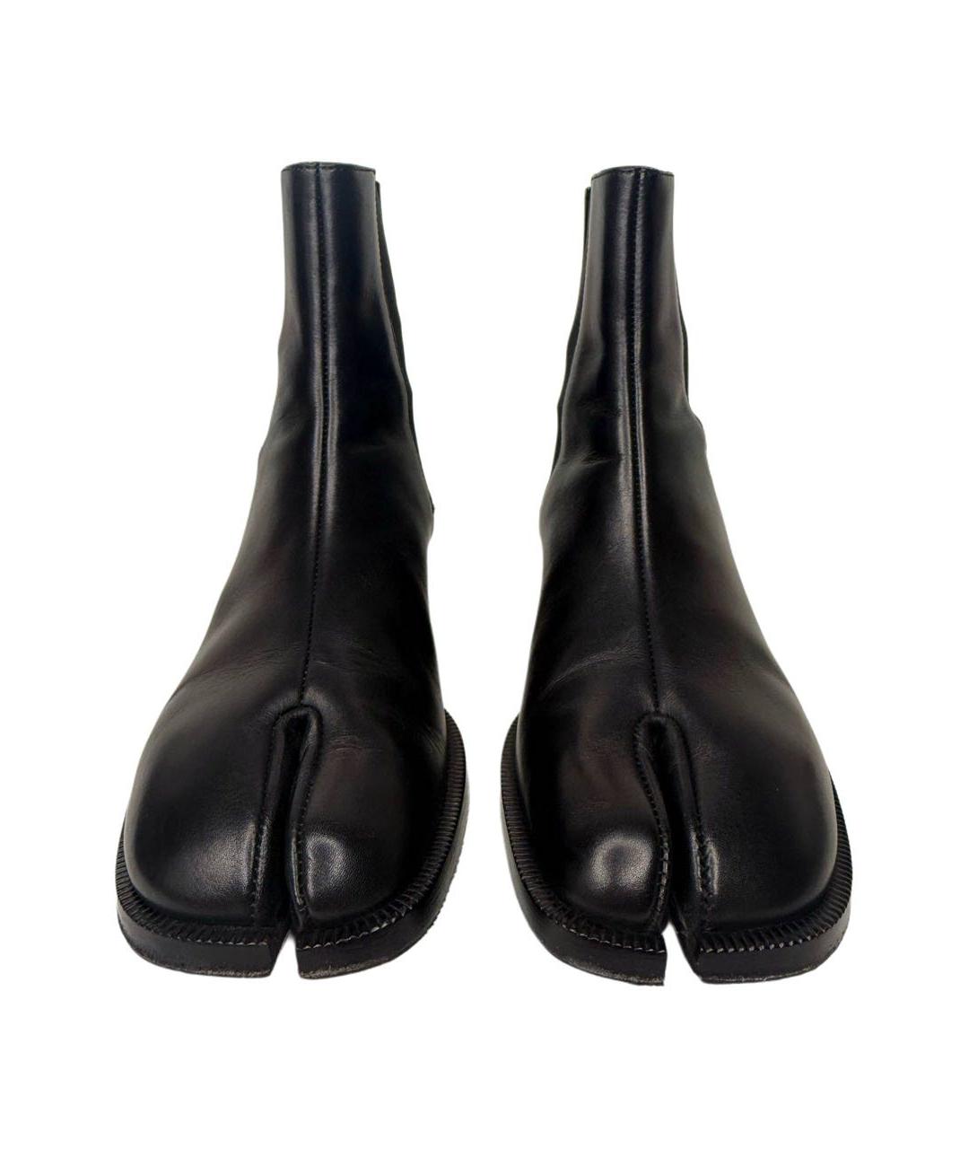 MAISON MARGIELA Черные кожаные ботинки, фото 4