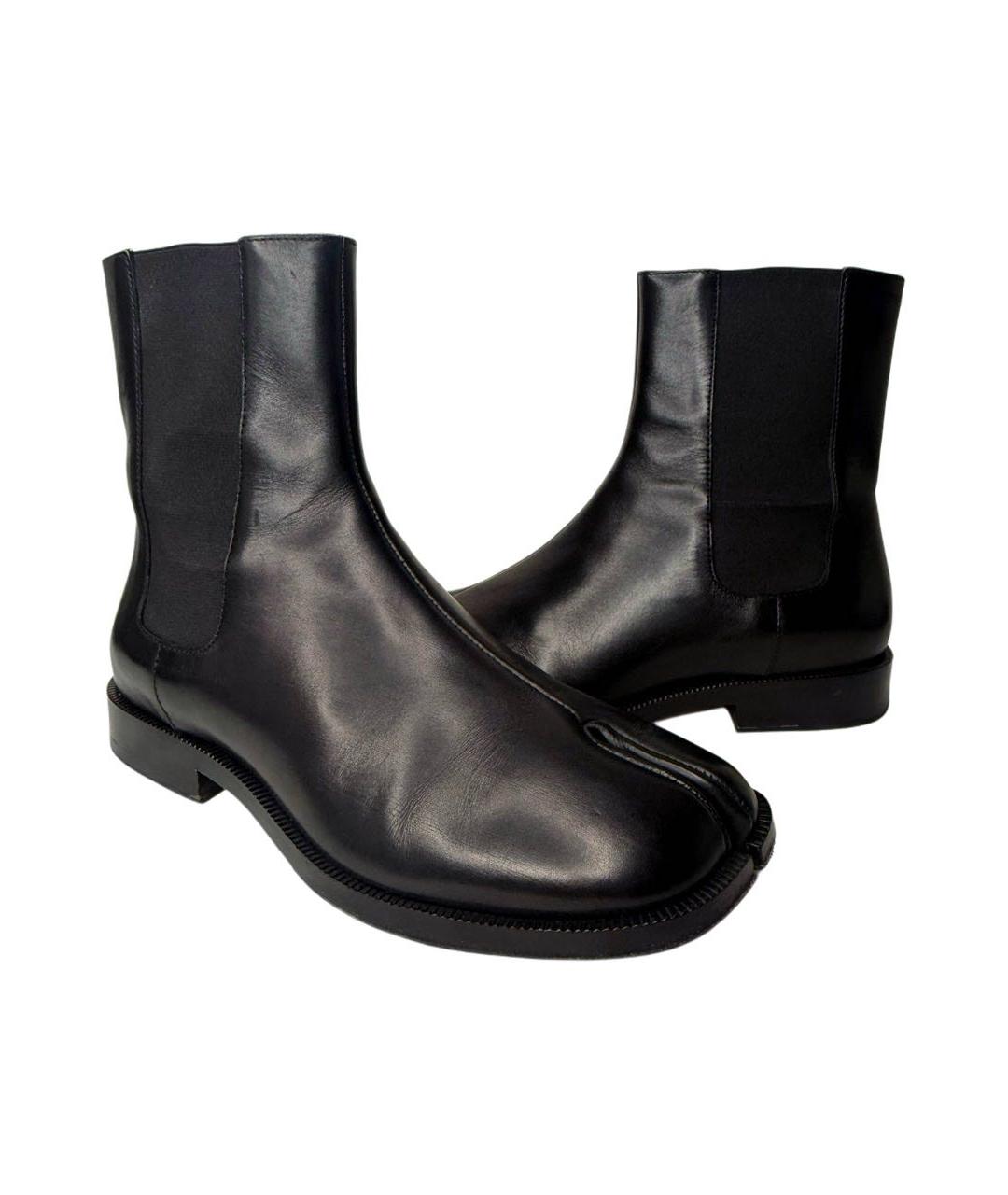 MAISON MARGIELA Черные кожаные ботинки, фото 9