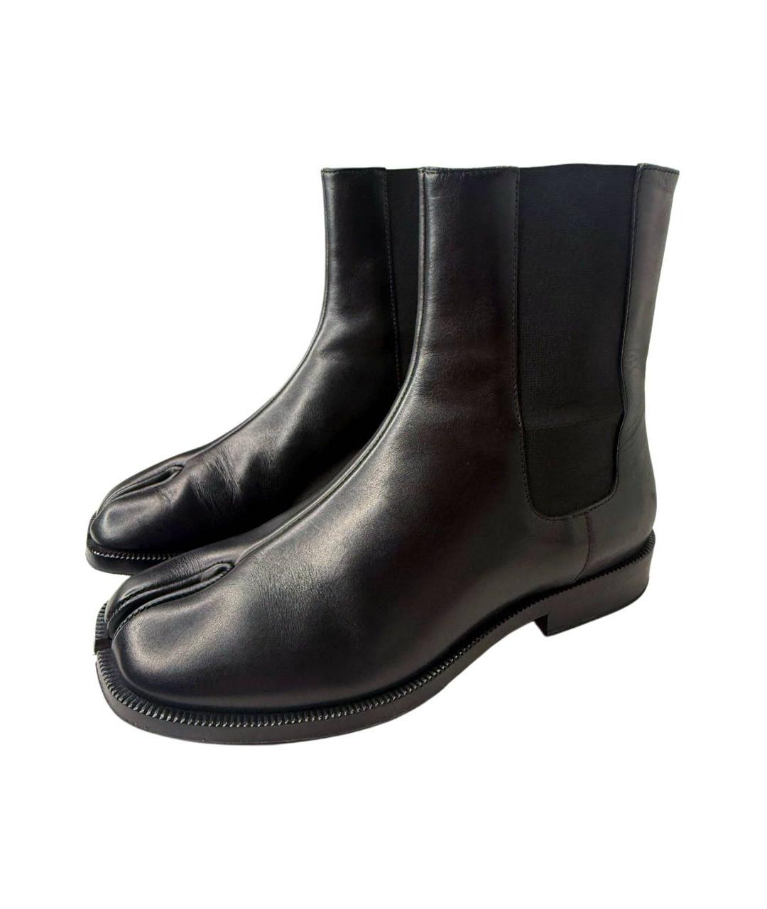 MAISON MARGIELA Черные кожаные ботинки, фото 3