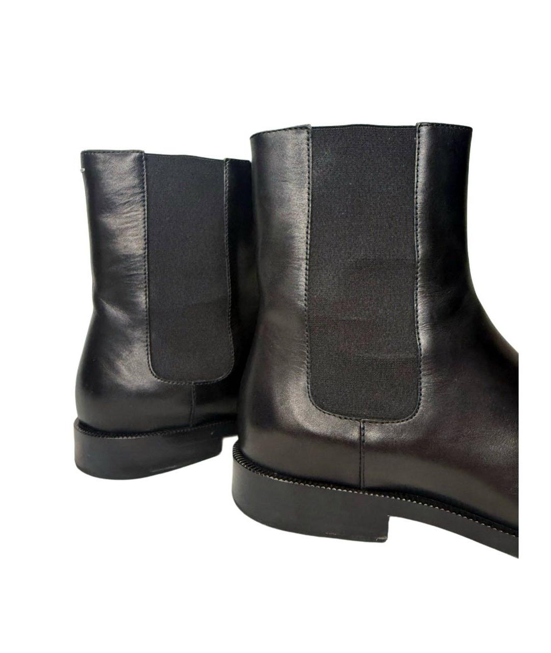MAISON MARGIELA Черные кожаные ботинки, фото 6