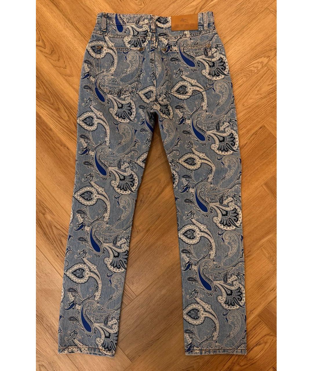 ETRO Голубые хлопковые прямые джинсы, фото 3