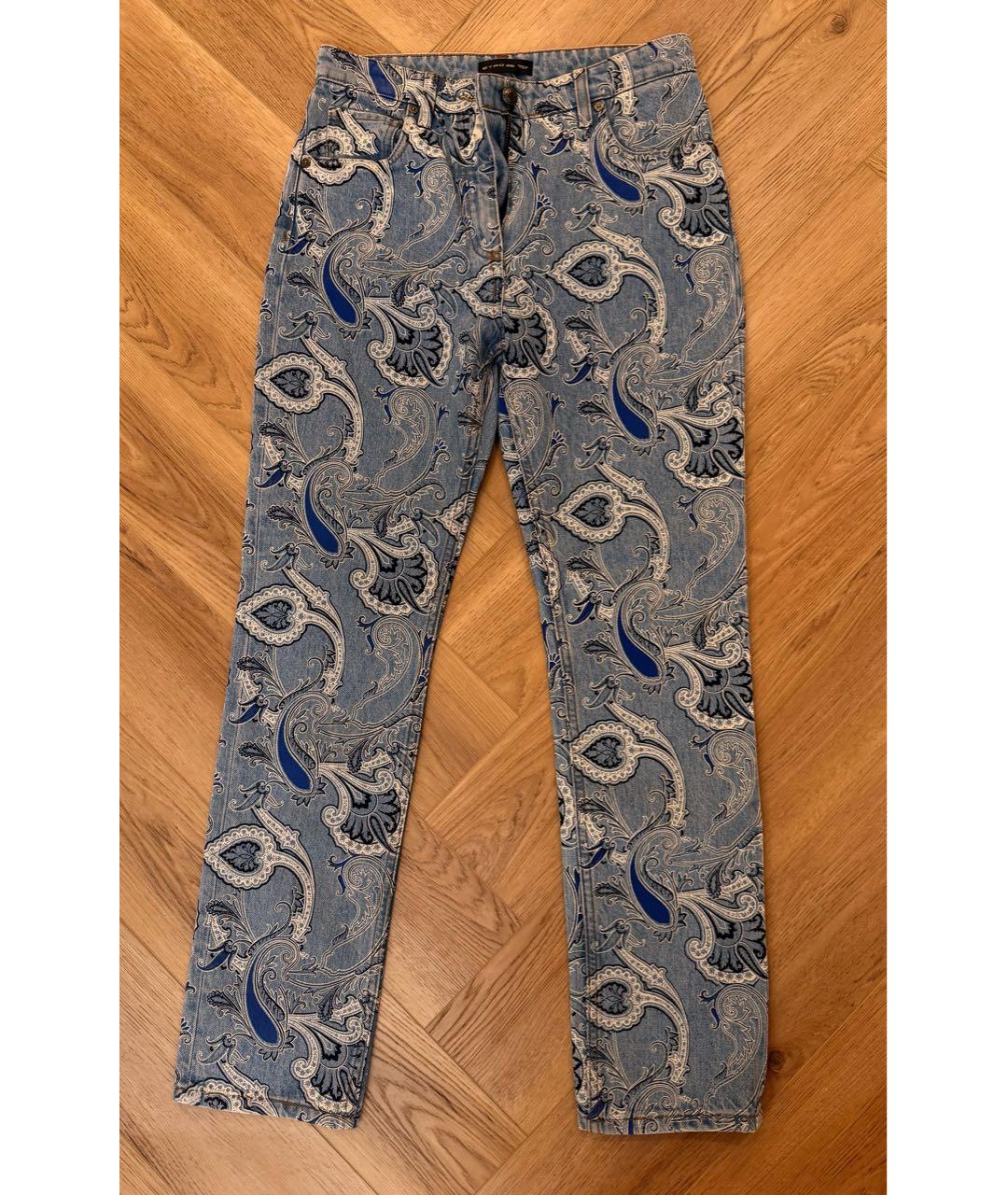 ETRO Голубые хлопковые прямые джинсы, фото 9