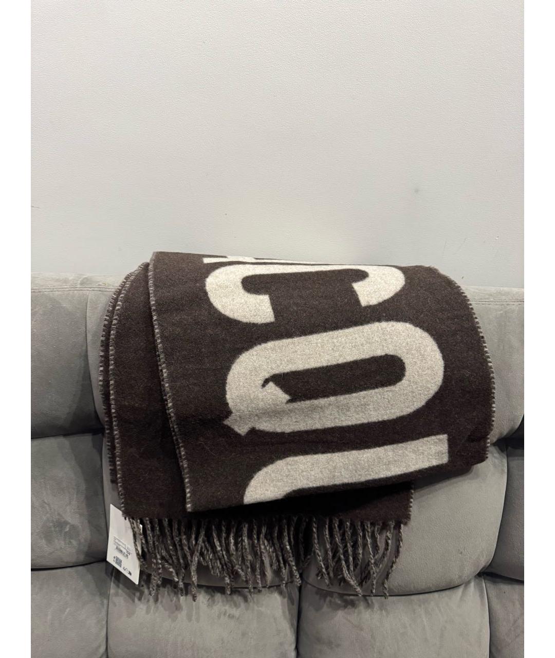 JACQUEMUS Коричневый шерстяной шарф, фото 3