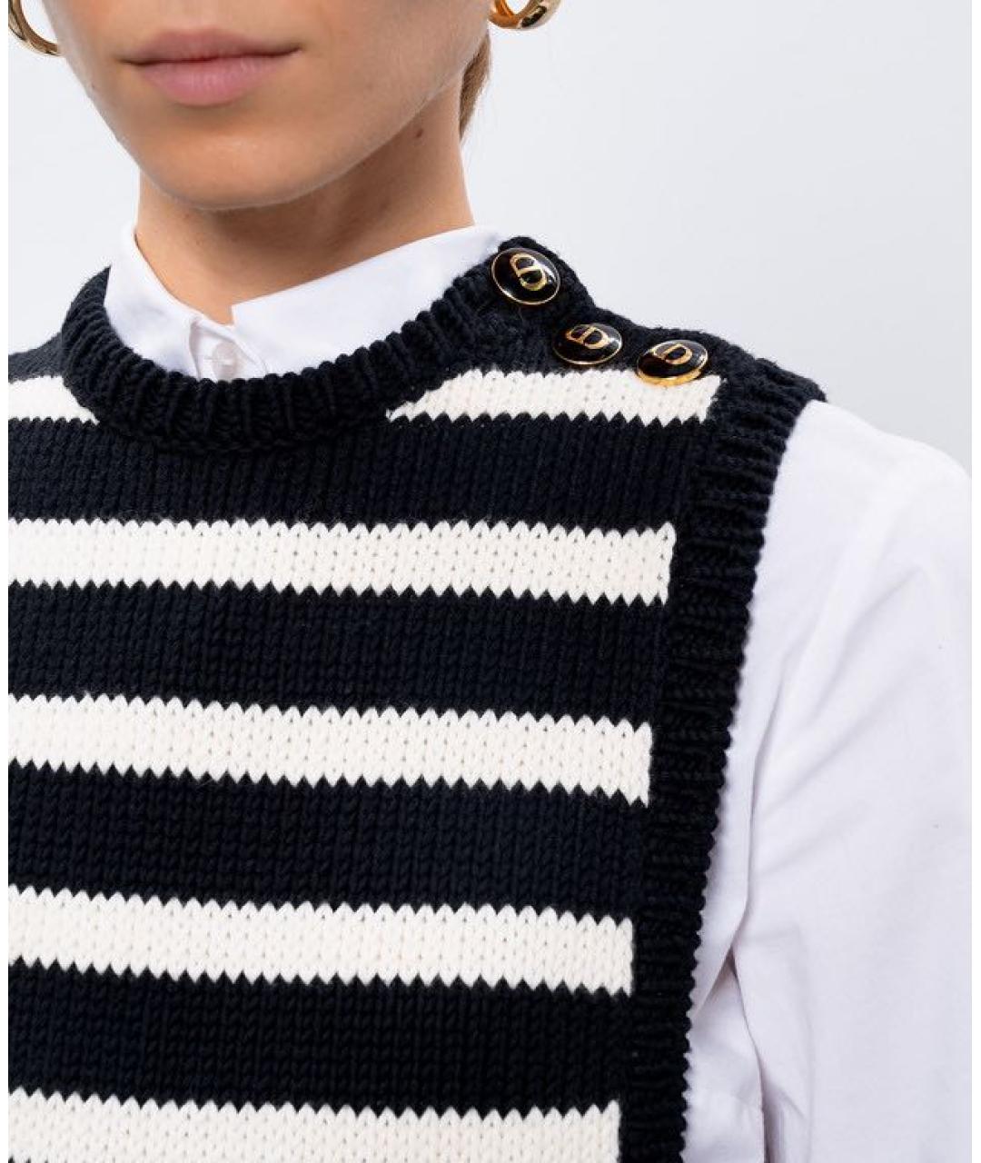 CHRISTIAN DIOR Черная хлопковая жилетка, фото 4