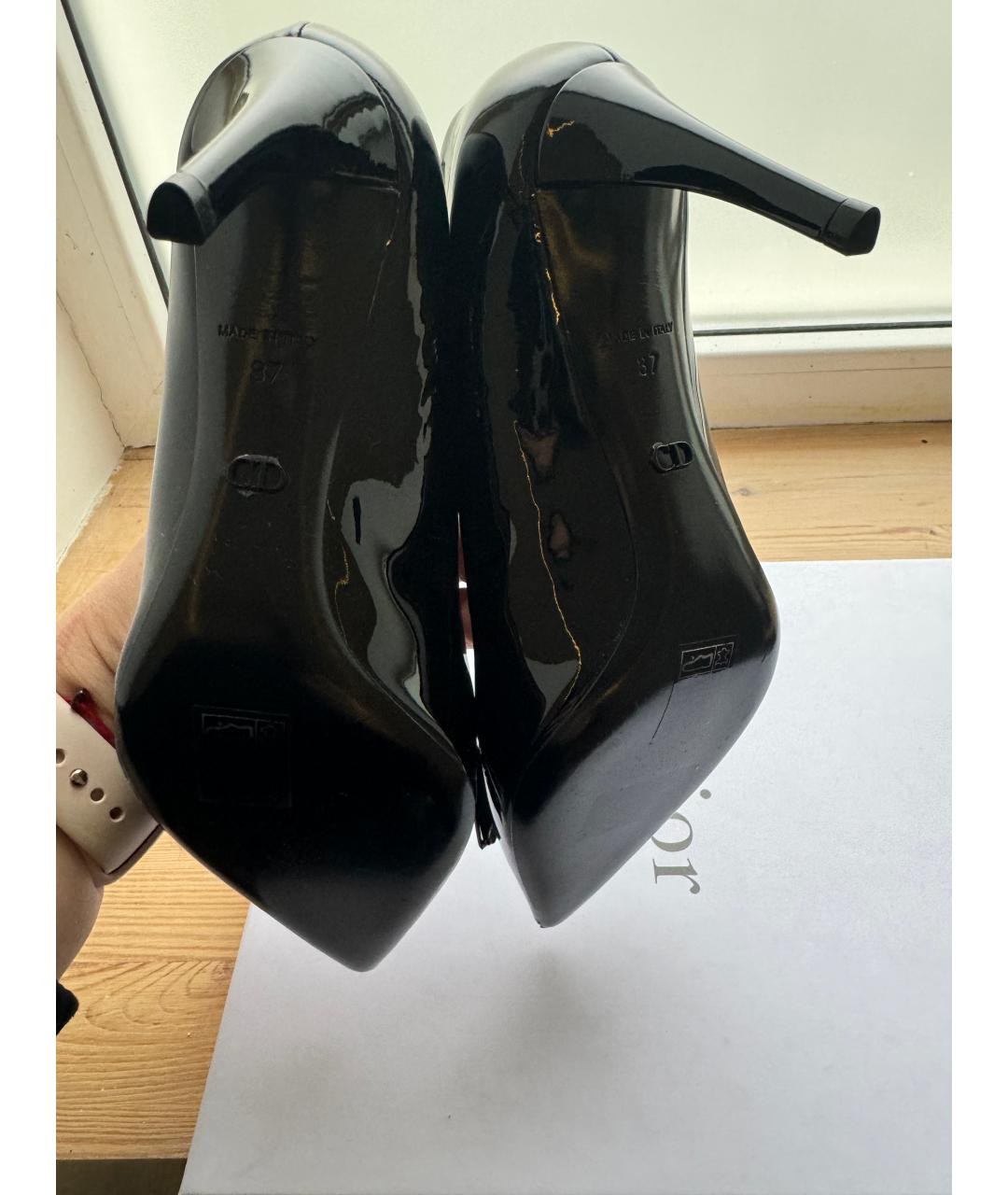 CHRISTIAN DIOR Черные кожаные туфли, фото 4