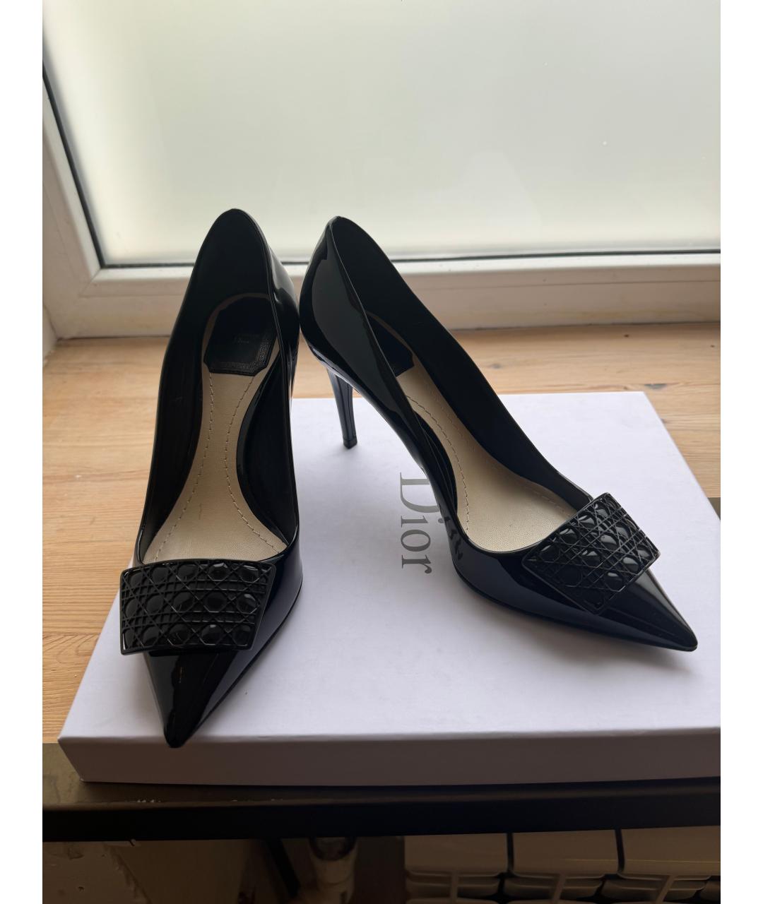 CHRISTIAN DIOR Черные кожаные туфли, фото 5