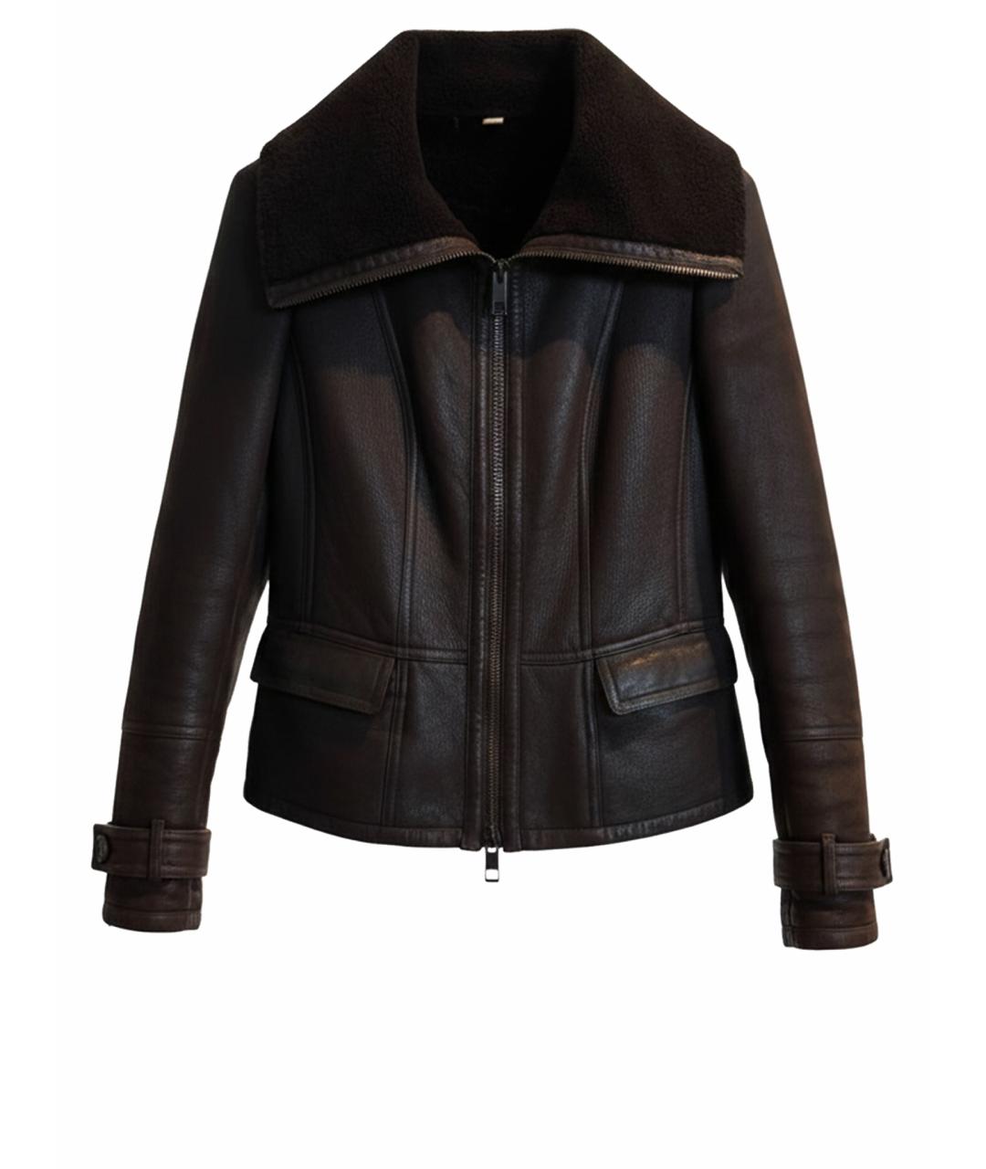 BURBERRY Коричневая кожаная дубленка, фото 1