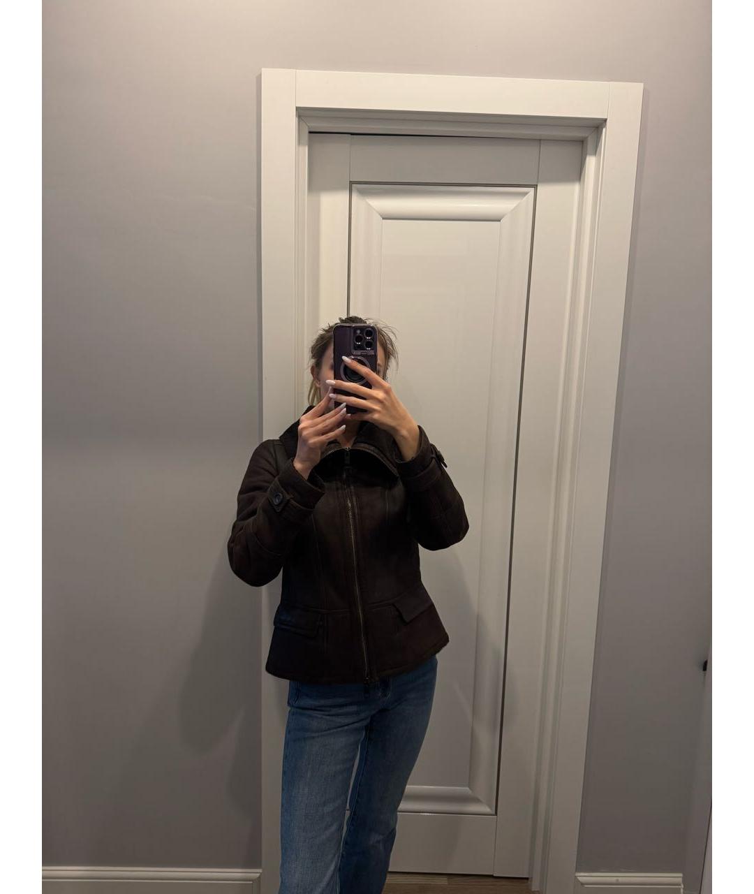 BURBERRY Коричневая кожаная дубленка, фото 8