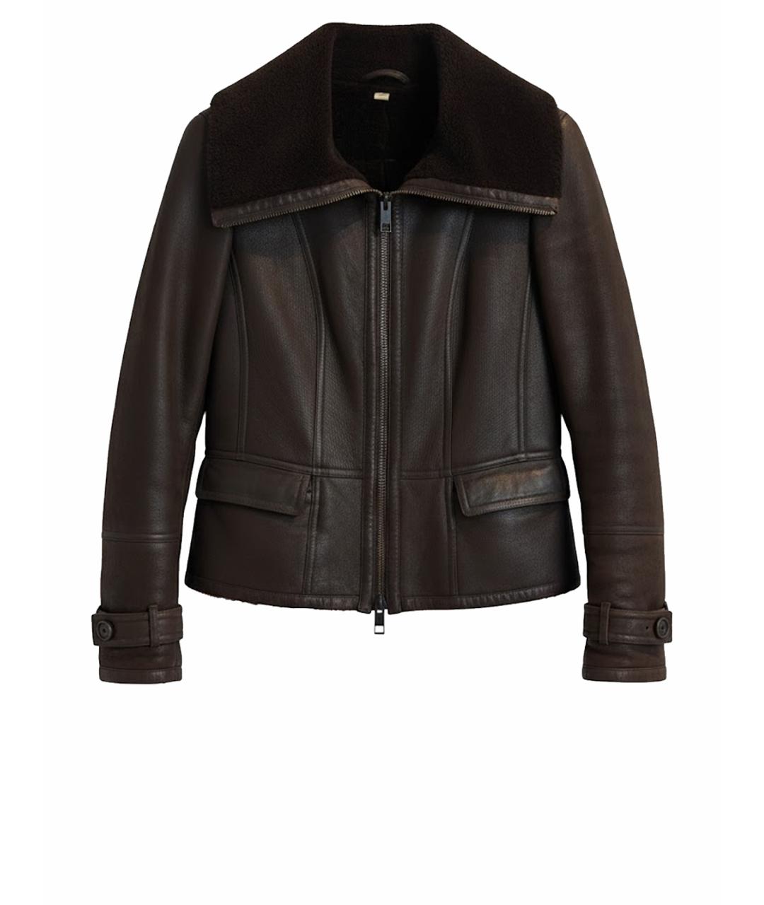 BURBERRY Коричневая кожаная дубленка, фото 9
