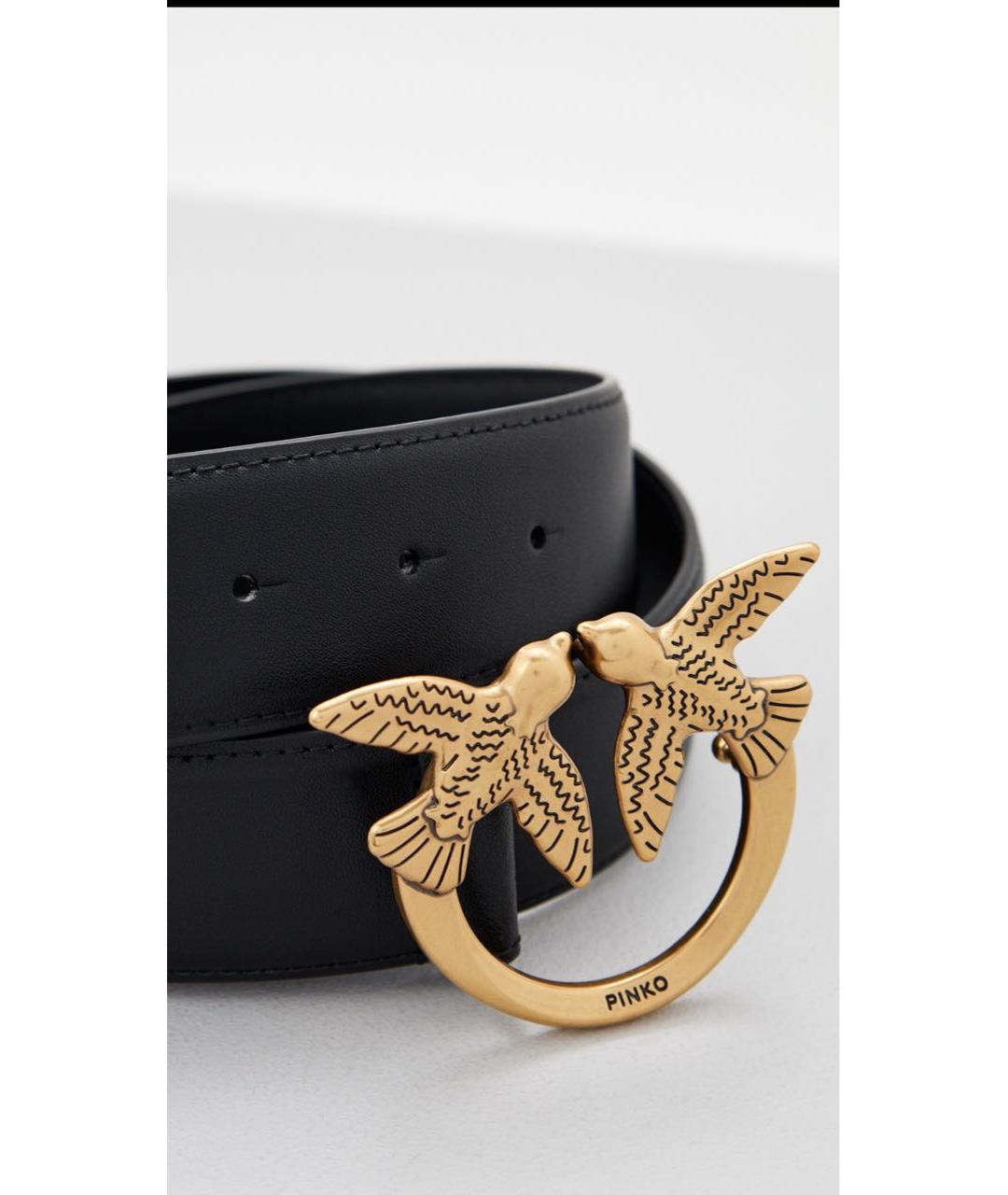 PINKO Черный кожаный ремень, фото 3