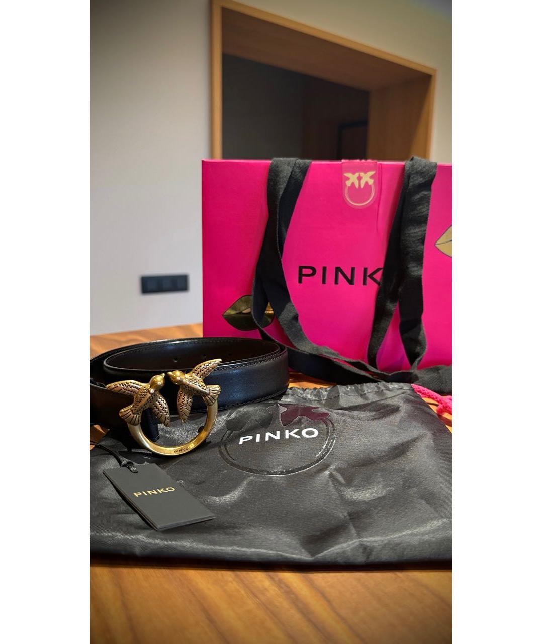 PINKO Черный кожаный ремень, фото 4