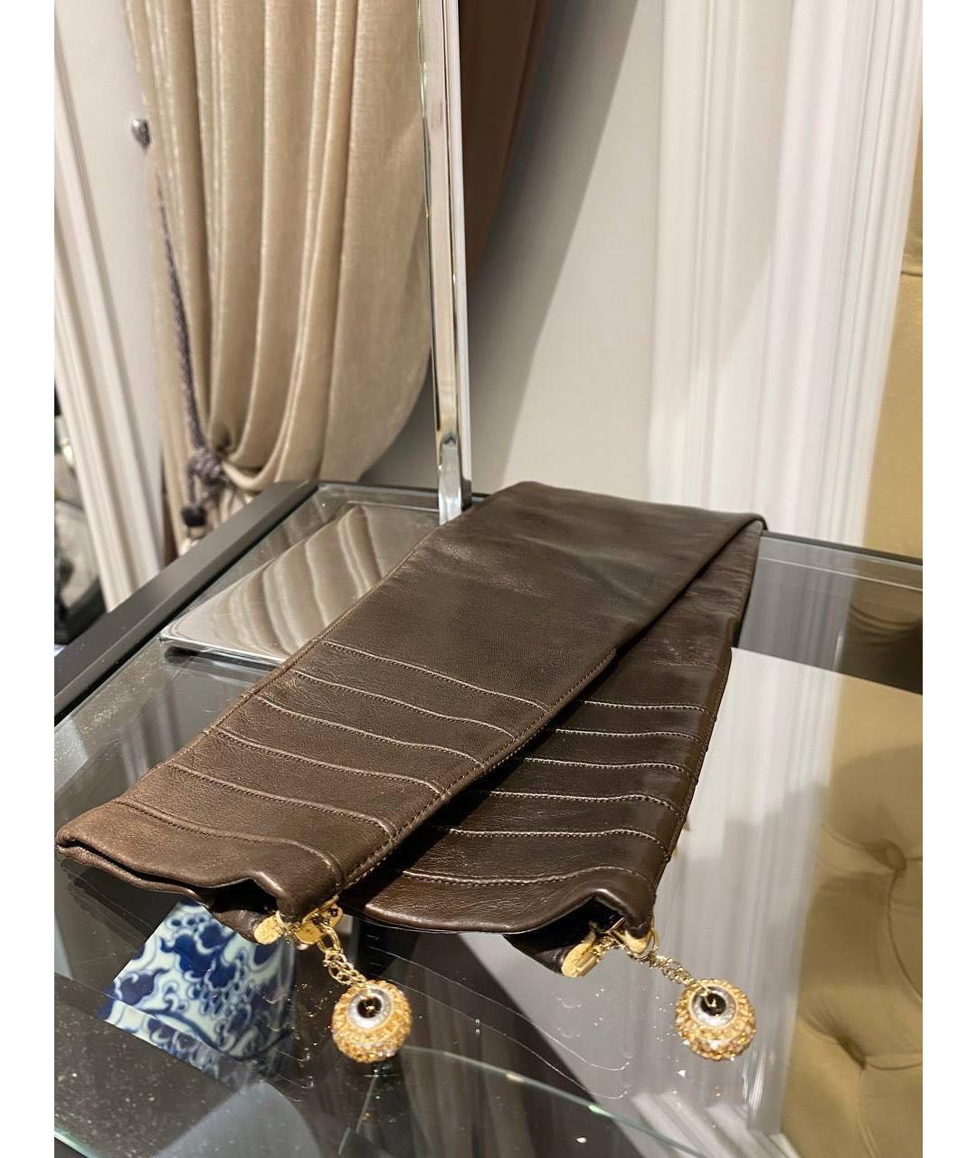 RINDI Коричневые кожаные митенки, фото 2