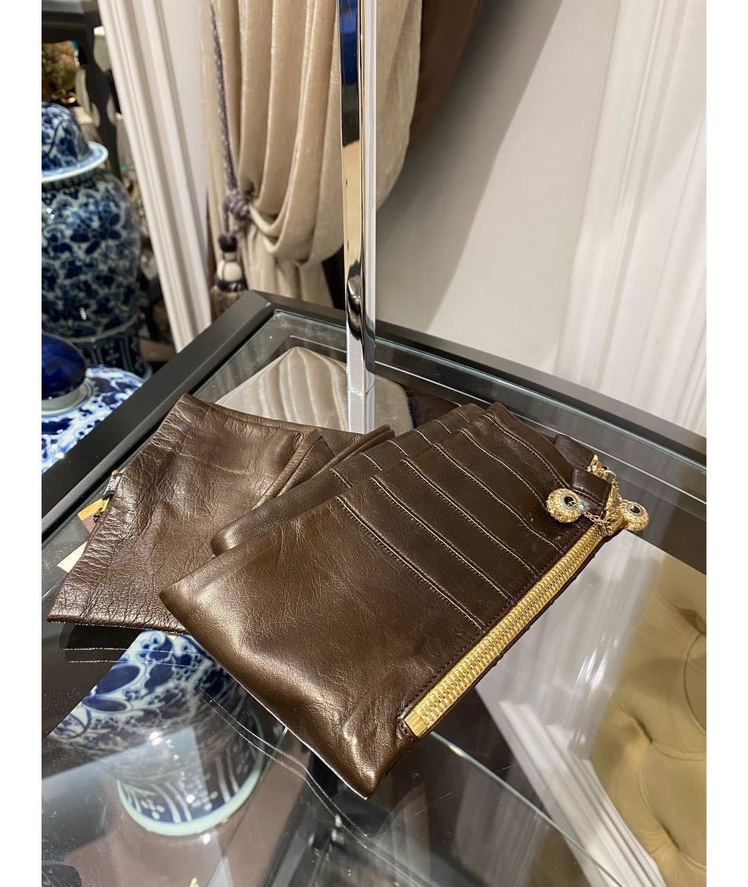 RINDI Коричневые кожаные митенки, фото 4