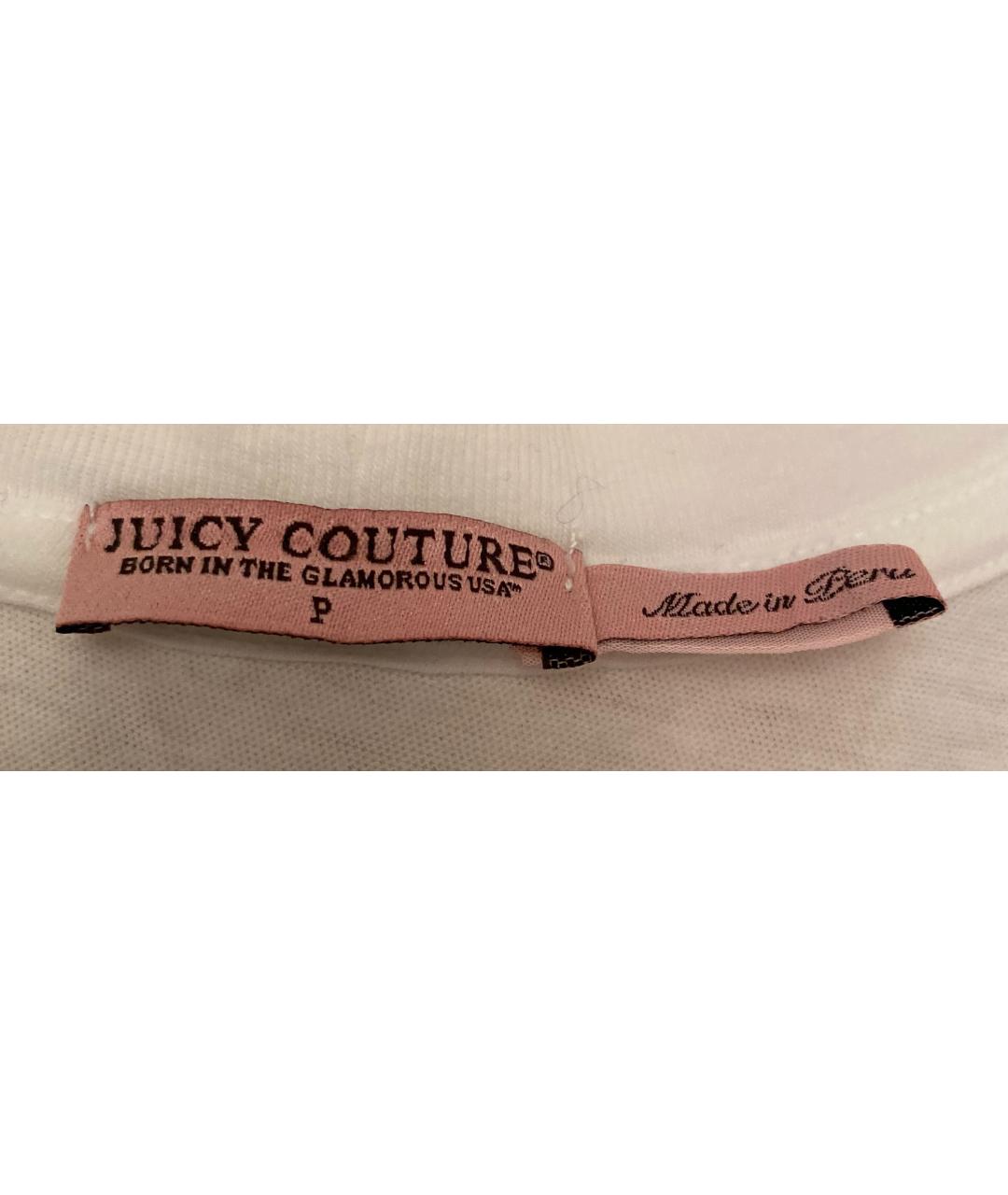 JUICY COUTURE Белая хлопковая футболка, фото 3
