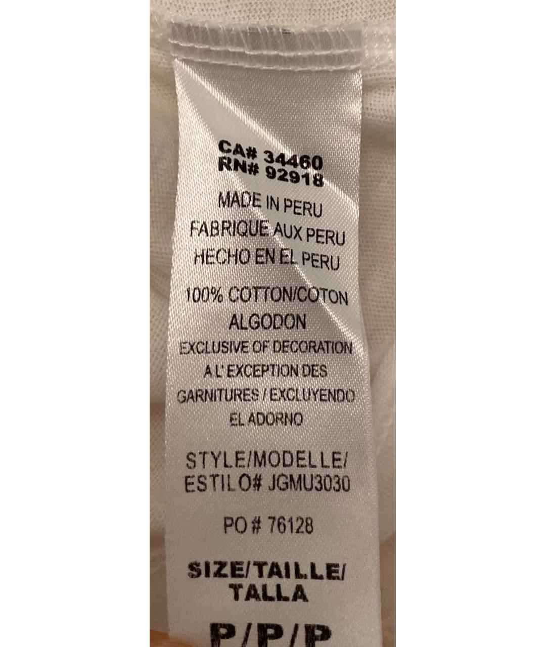 JUICY COUTURE Белая хлопковая футболка, фото 5