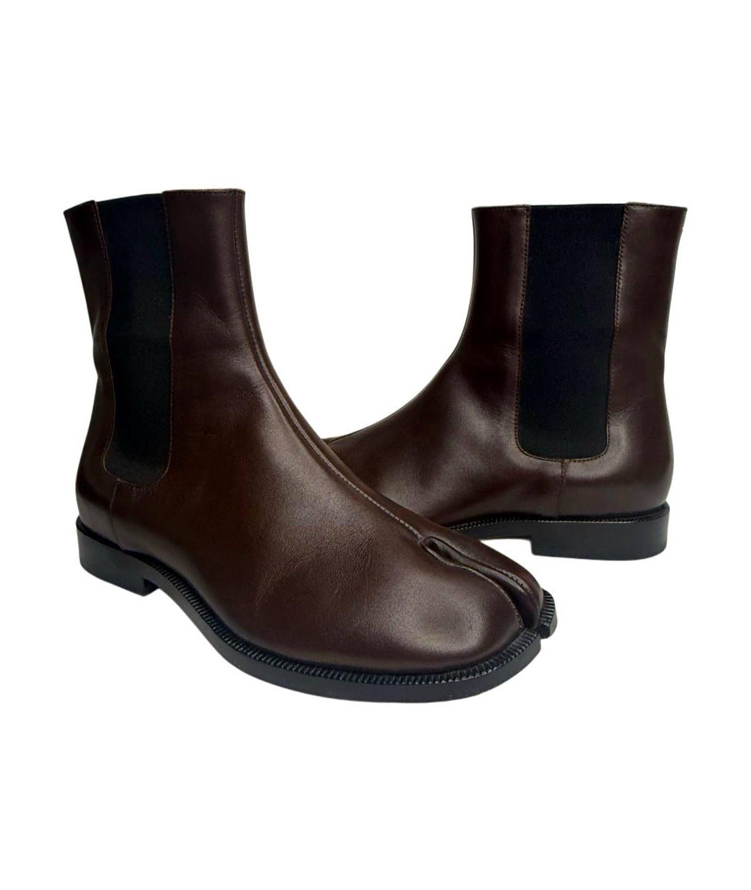 MAISON MARGIELA Коричневые кожаные ботинки, фото 2