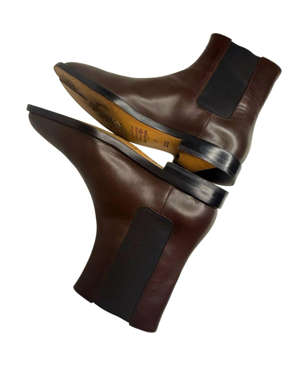 MAISON MARGIELA Коричневые кожаные ботинки, фото 7